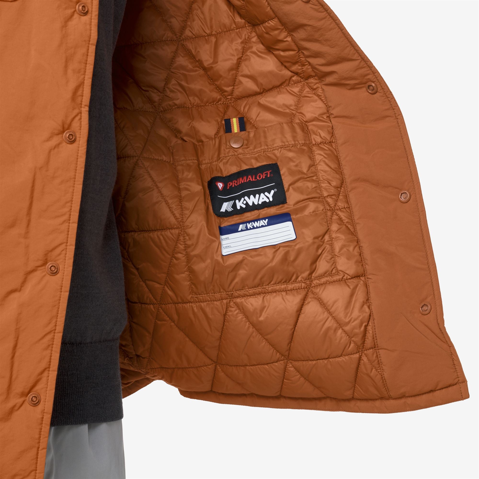 k-way-umbert-plain-warm-surchemise-courte-homme-orange-adobe image 4