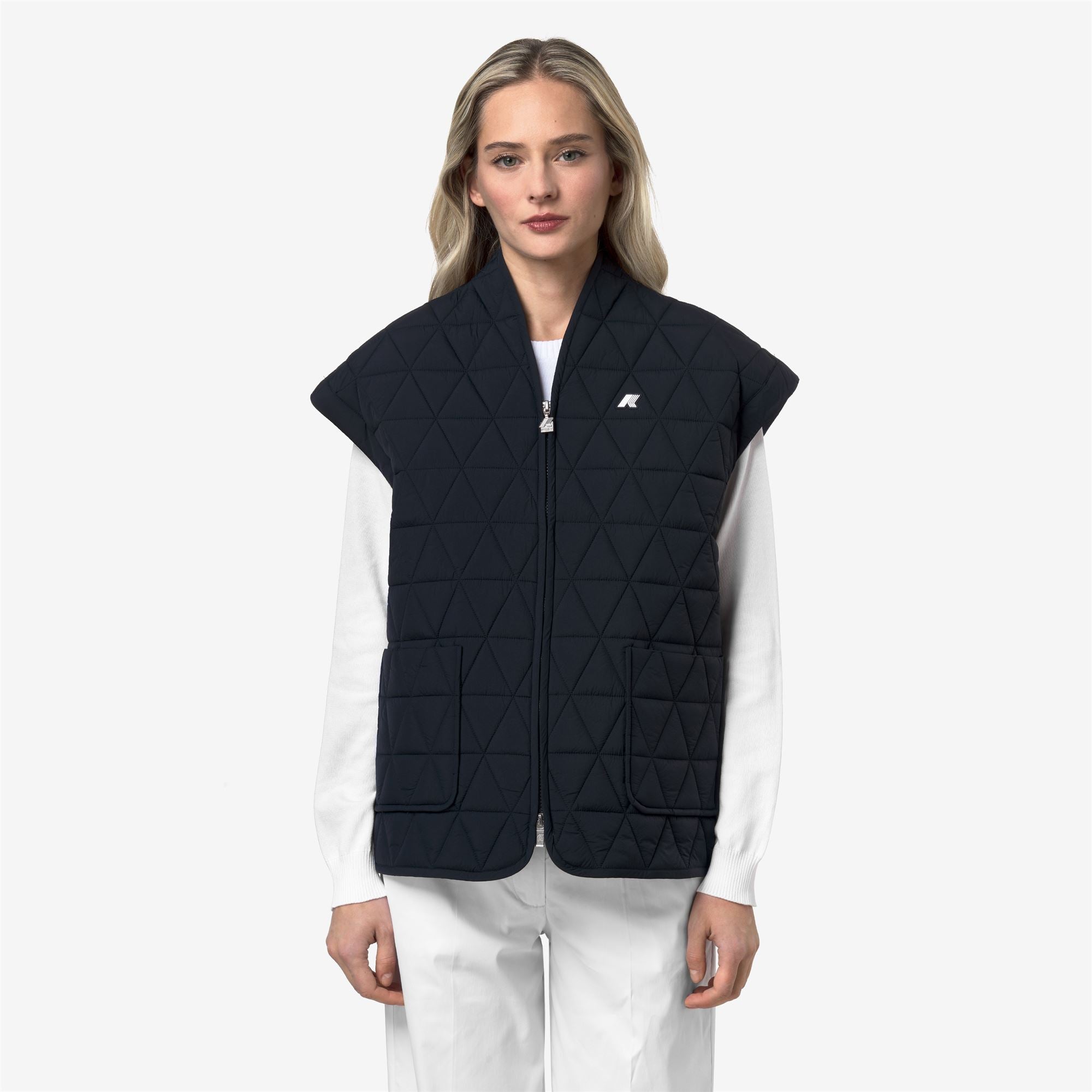 k-way-saloire-diamond-quilted-warm-af-gilet-femme-blue-depth image 1