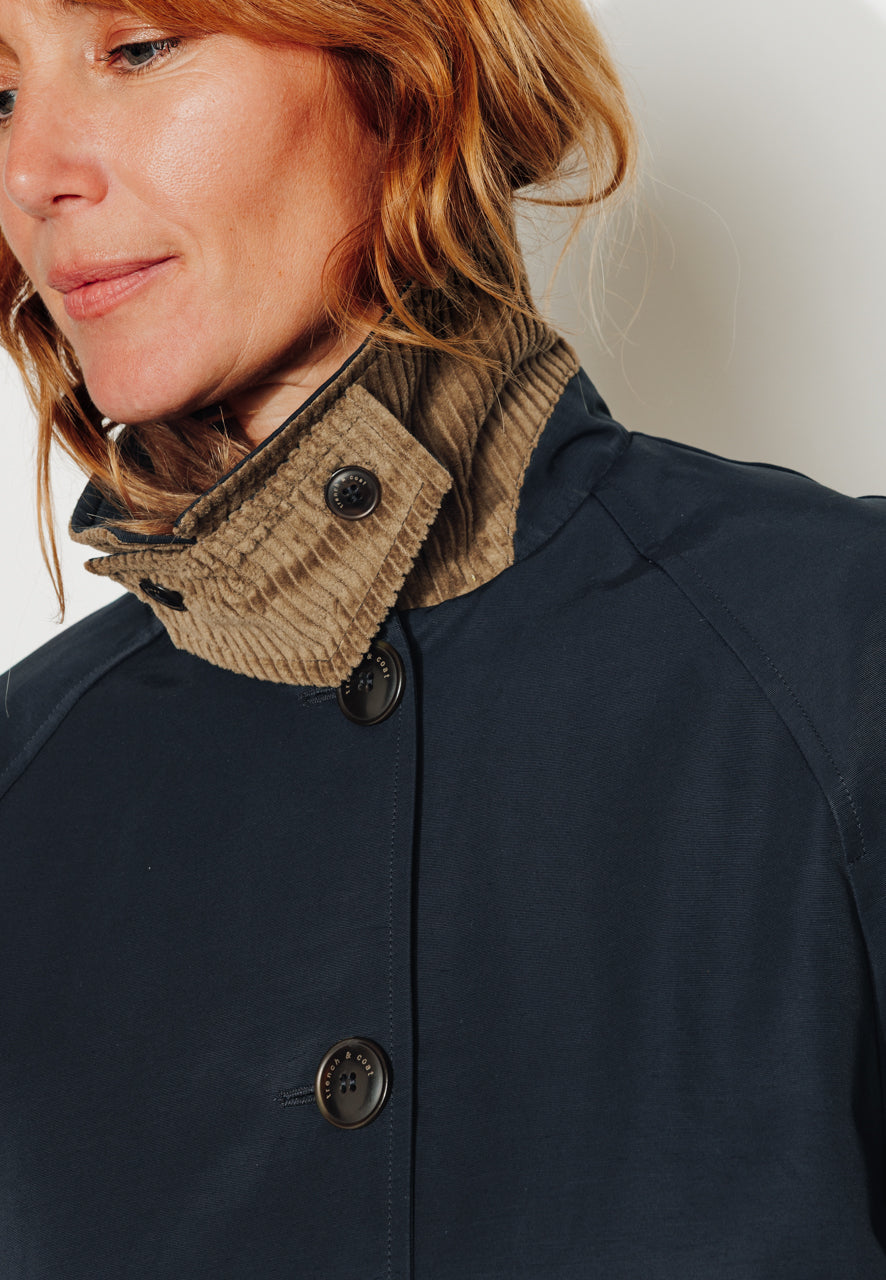 trench-coat-parrotia-imperm-able-mi-long-coton-marine image 6