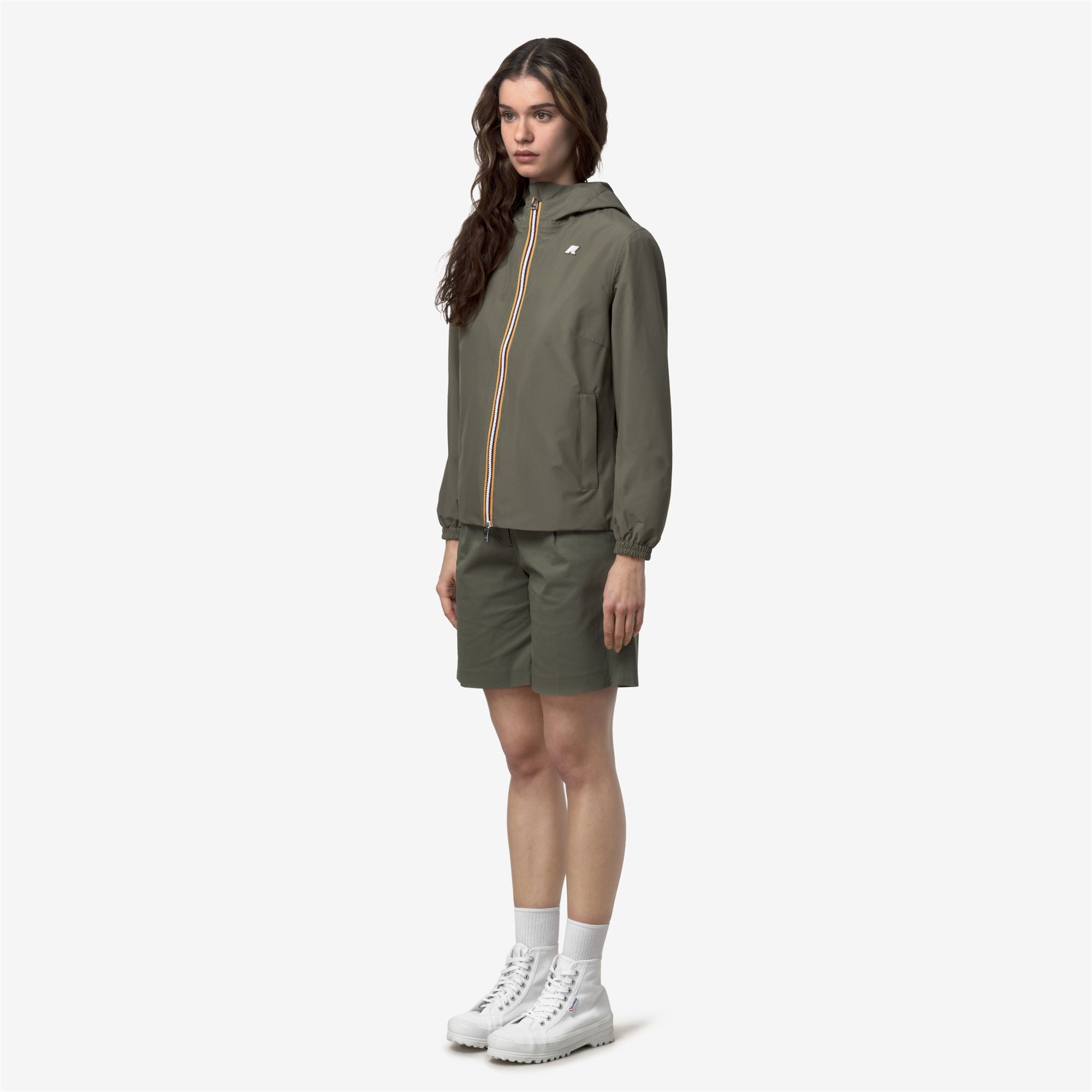 k-way-lil-2-0-stretch-poly-jersey-veste-court-femme-green-lichen image 2
