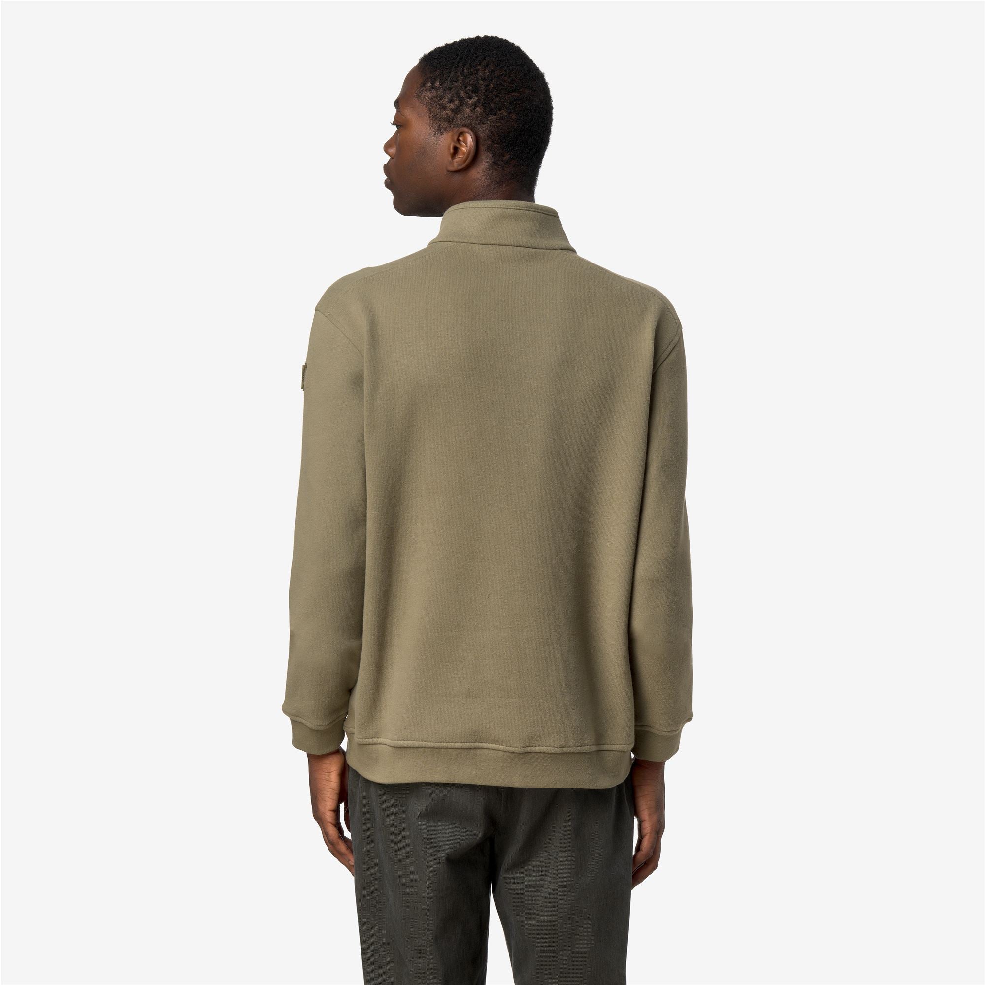 k-way-aubie-cotton-cashmere-pull-polaire-homme-green-army image 3
