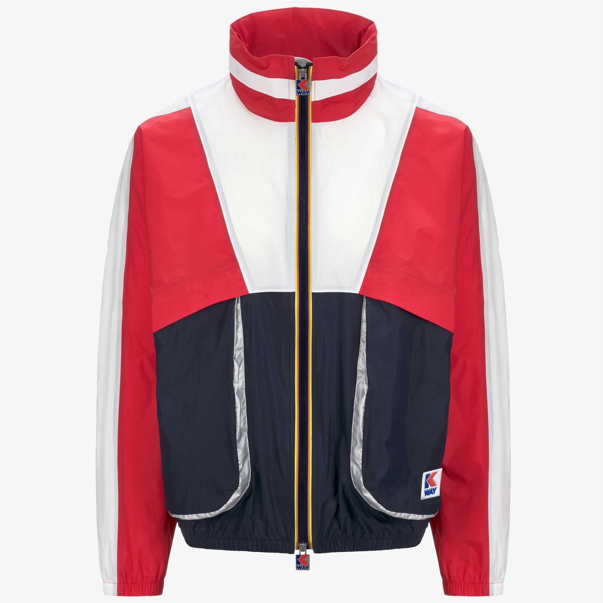 k-way-7002-full-zip-veste-courte-unisexe-blue-red-white image 5