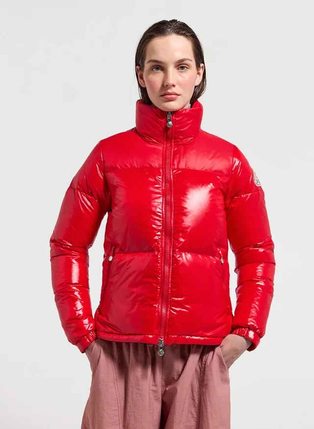 pyrenex-goldin-doudoune-courte-brillante-femme-rouge image 1