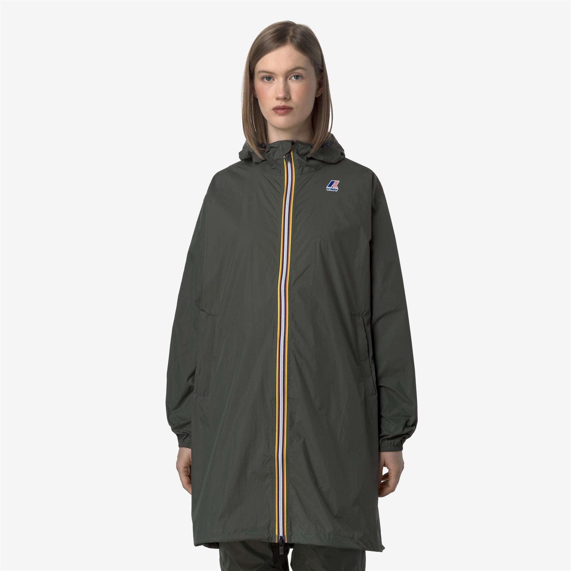 k-way-le-vrai-4-0-eiffel-east-manteau-pluie-long-unisexe-green-blackish image 2