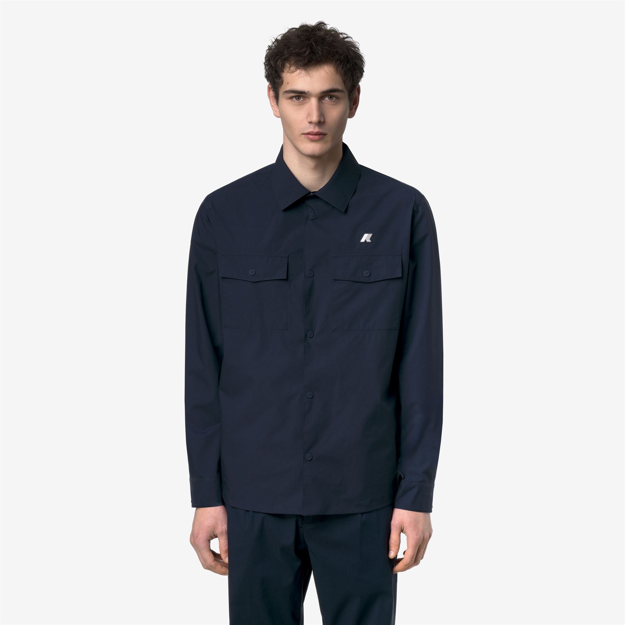 k-way-umbert-stretch-2layers-veste-court-homme-blue-depth image 1