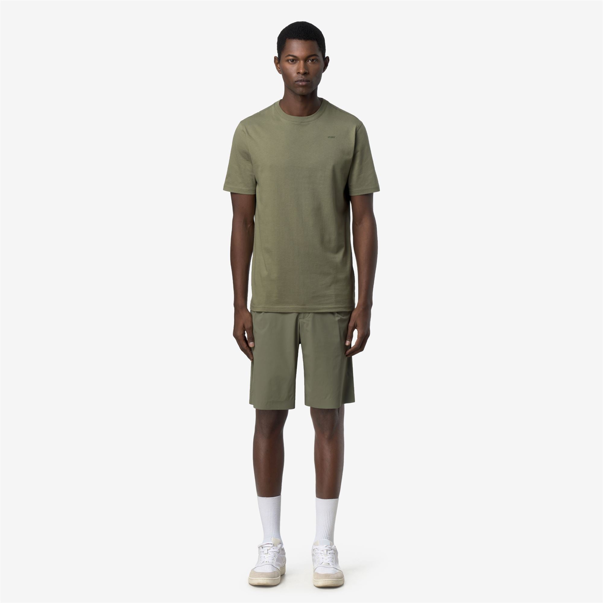 k-way-odom-jersey-micro-lettering-slim-t-shirt-homme-green-lichen image 1