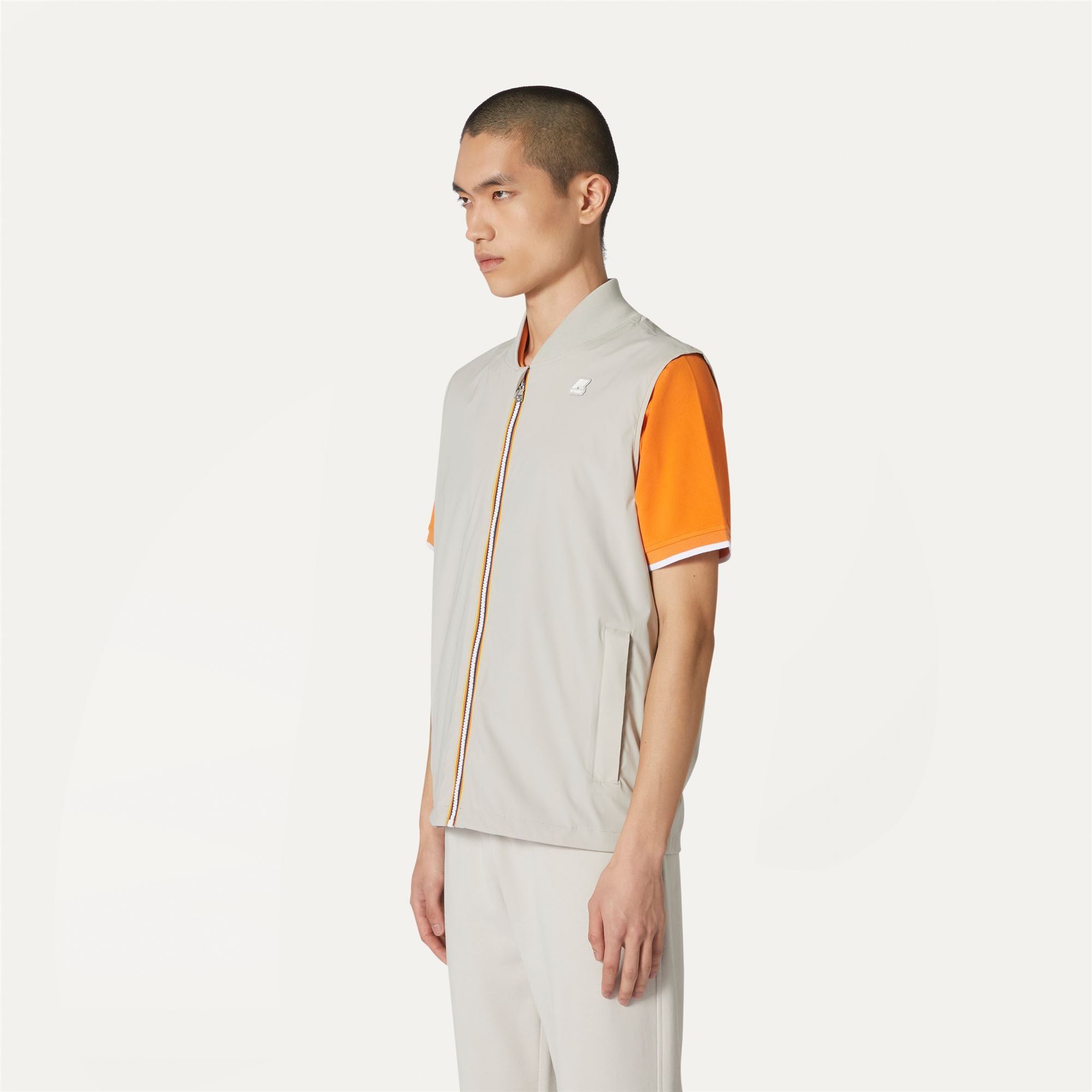 k-way-vally-stretch-nylon-jersey-veste-courte-homme-beige-lt image 2