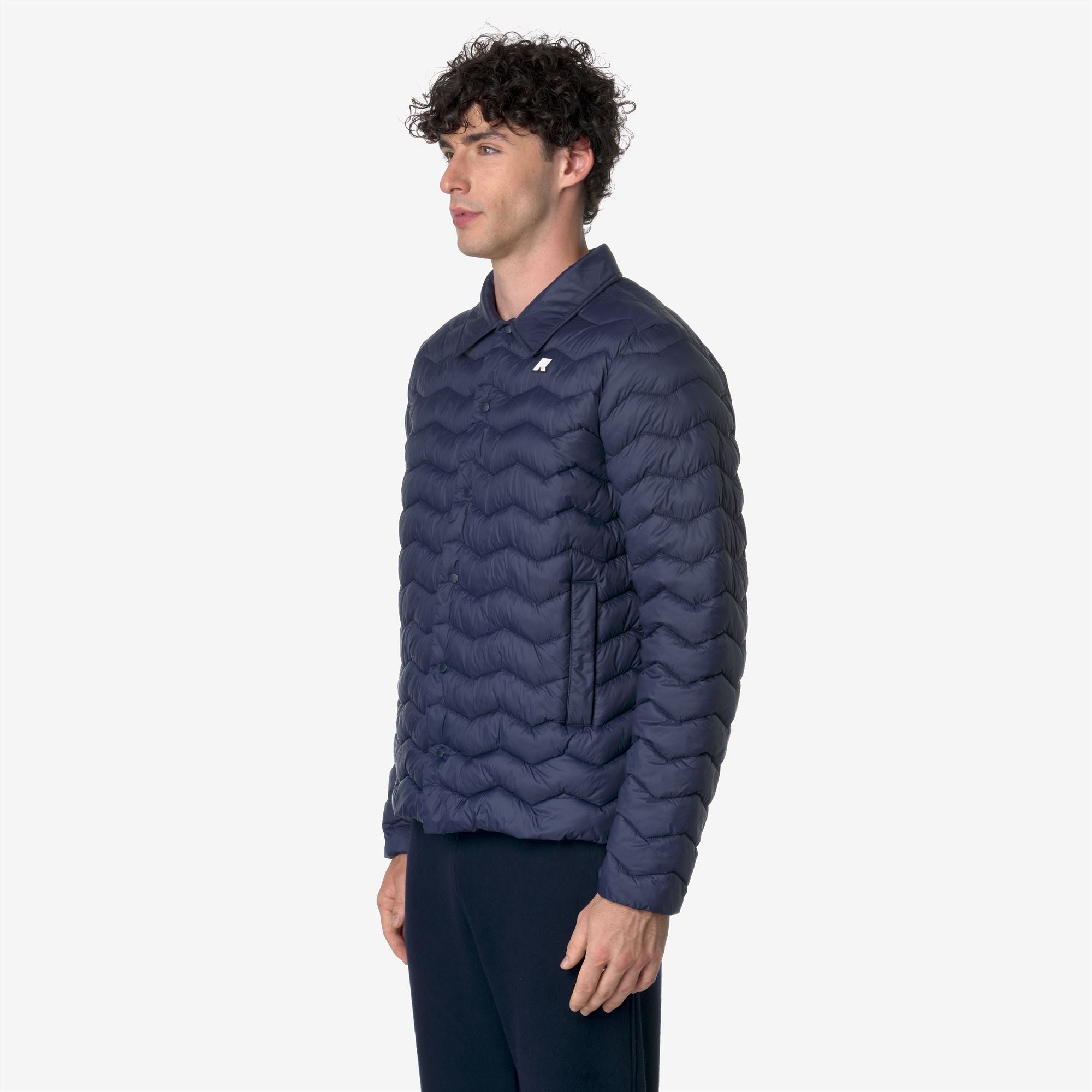k-way-bruno-quilted-warm-veste-courte-homme-blue-depth image 2