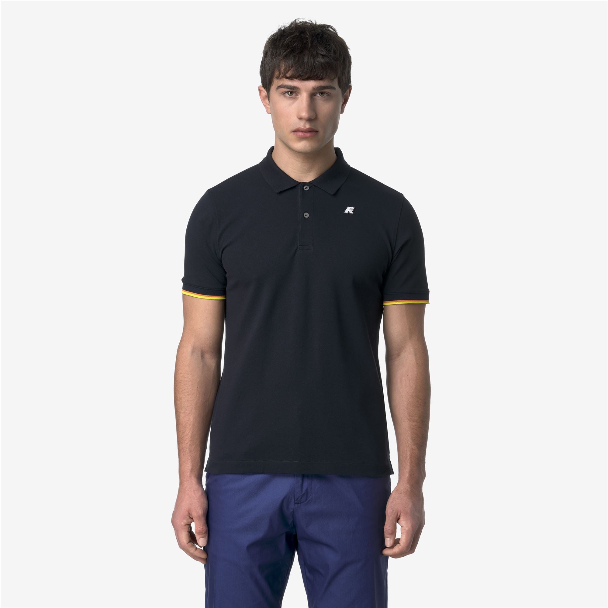 k-way-vincent-pique-slim-polo-homme-blue-depth image 1