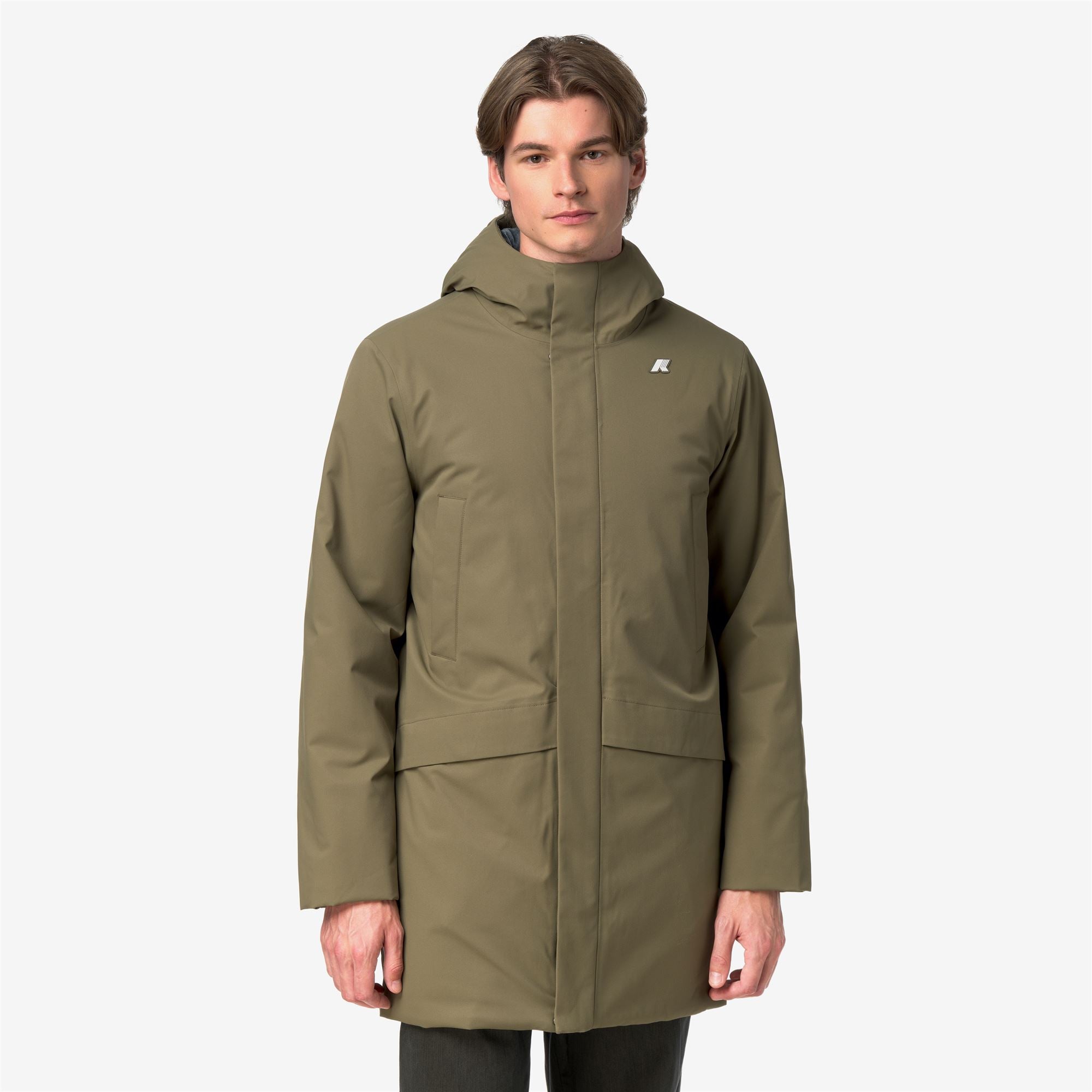 k-way-jarno-twill-marmotta-veste-3-4-homme-green-army-blue-airforce image 1