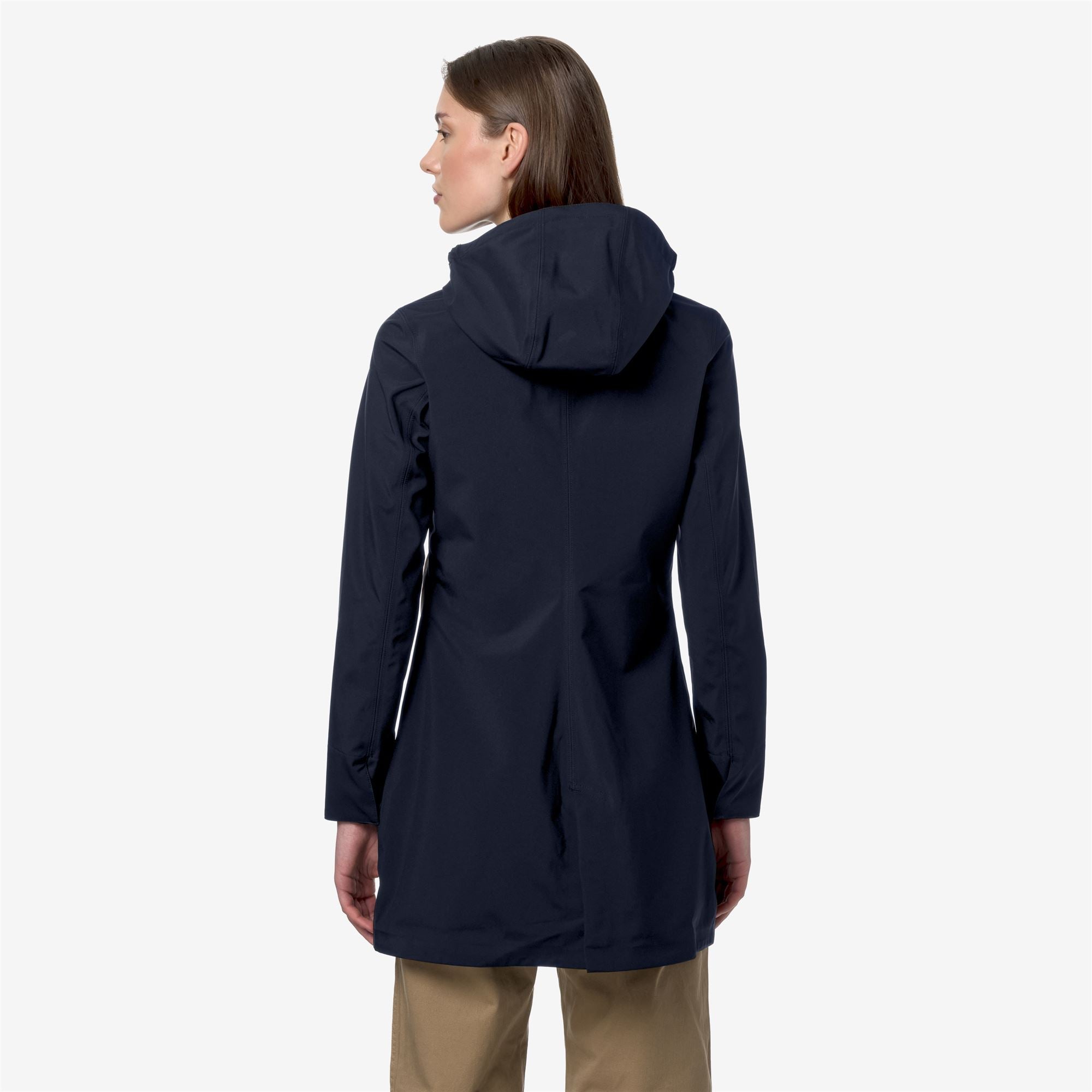 k-way-mathy-bonded-jersey-veste-mi-longue-trench-femme-blue-depth image 3