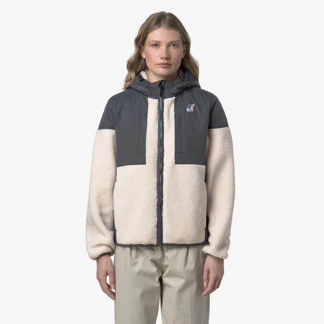 k-way-samson-4-0-orsetto-polaire-sherpa-zipp-e-unisexe-grey-shadow-dk-ecru image 1