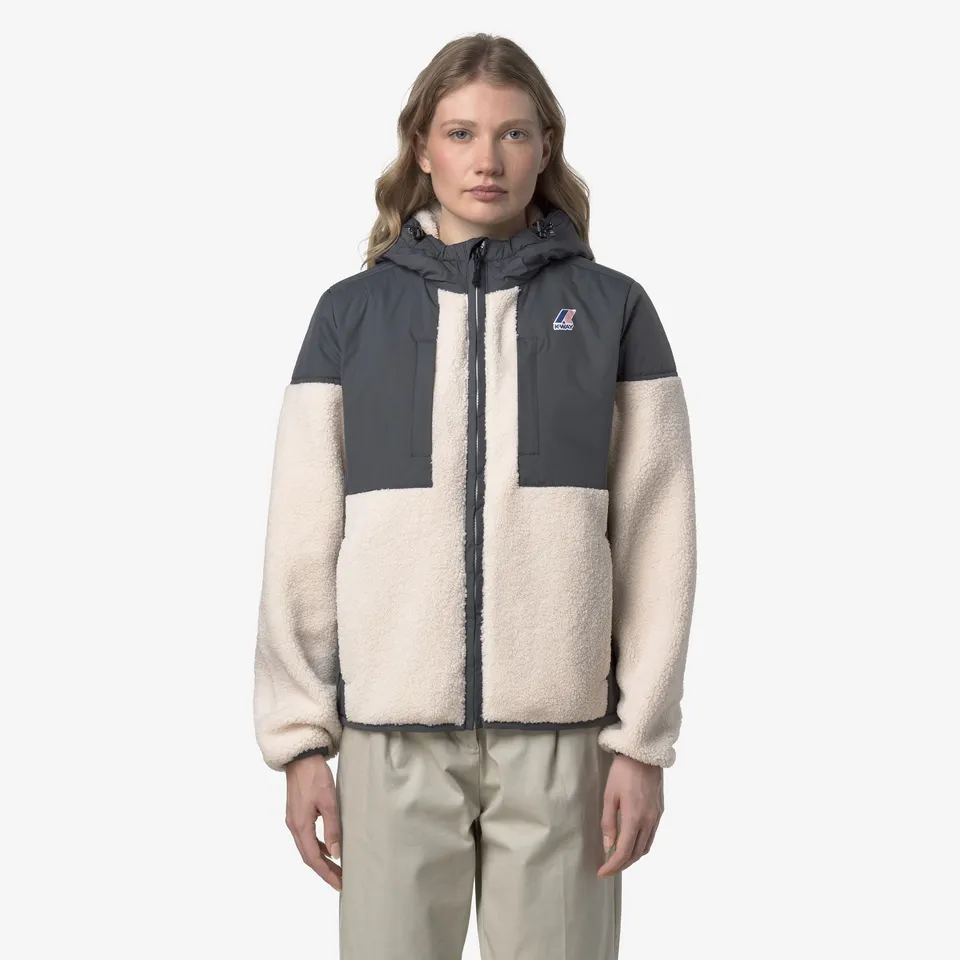 k-way-samson-4-0-orsetto-polaire-sherpa-zipp-e-unisexe-grey-shadow-dk-ecru image 1