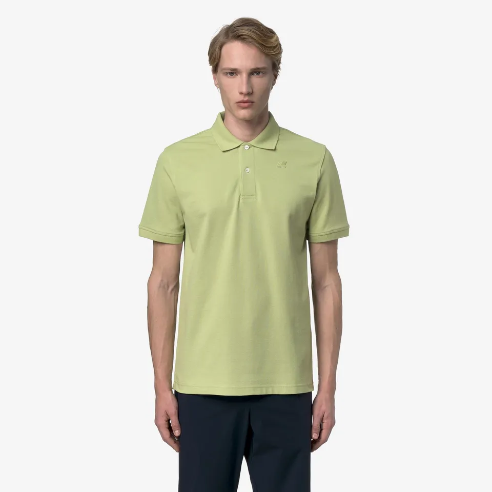 k-way-amedee-pique-slim-polo-homme-green-dk-lime image 1