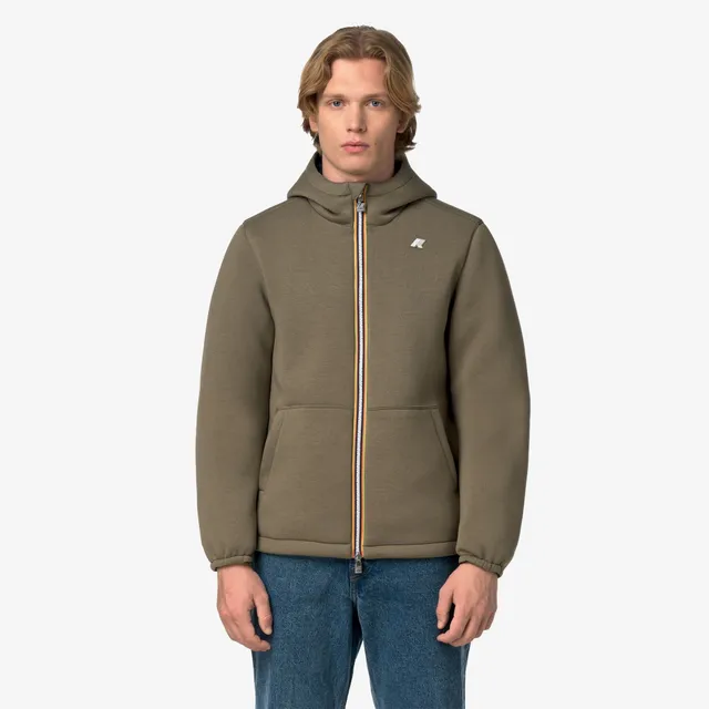 k-way-jack-spacer-nylon-double-veste-courte-homme-green-army-blue-depth image 1