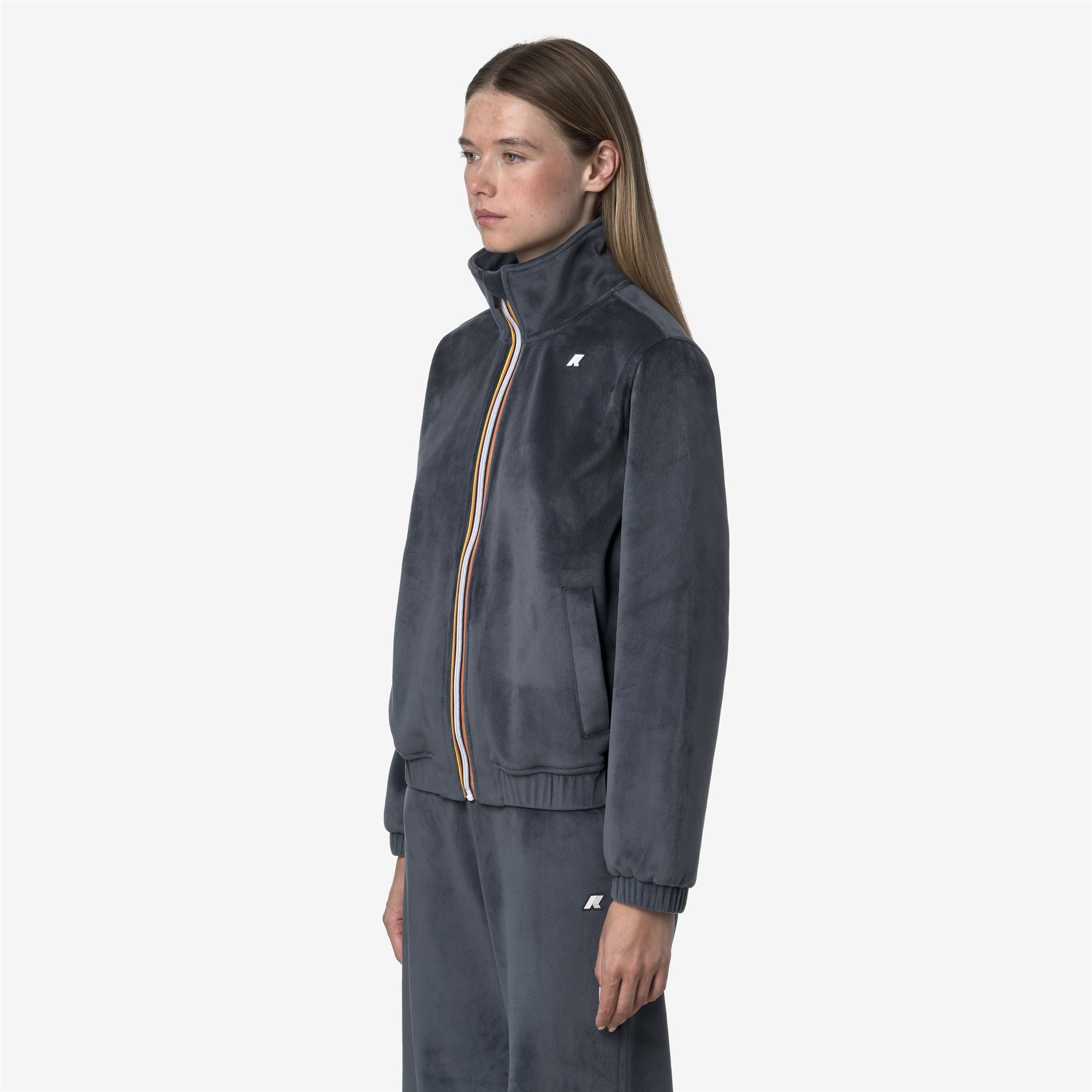 k-way-viviette-velour-polar-veste-r-versible-femme-blue-airforce image 2