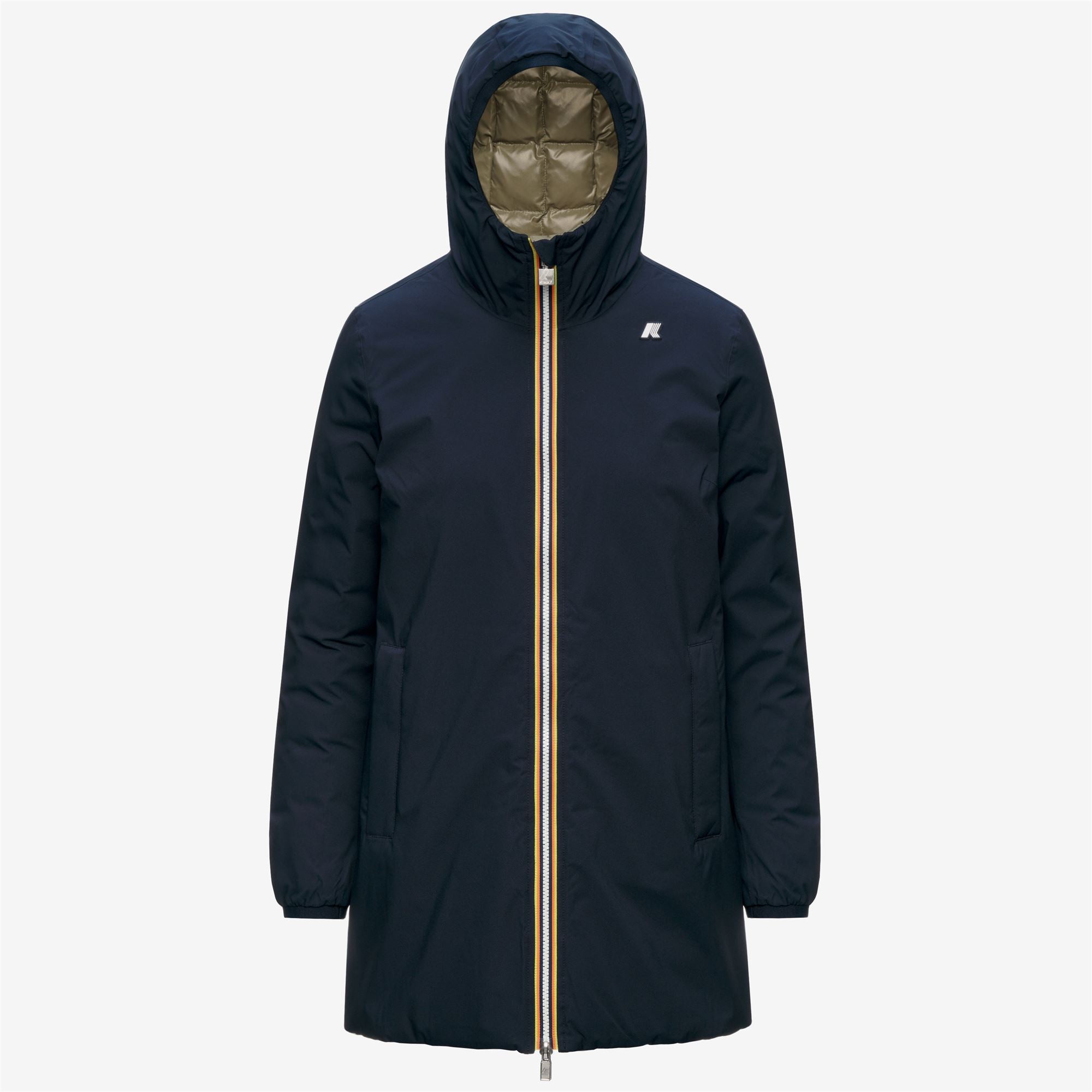 k-way-sophie-st-thermo-double-veste-mi-longue-femme-blue-depth-green-army image 5