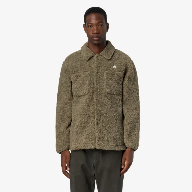 k-way-cameron-sherpa-polar-veste-polaire-homme-green-army image 1