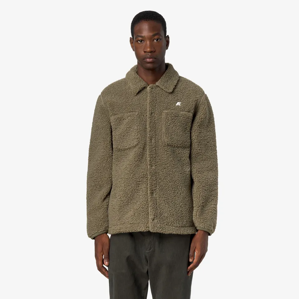 k-way-cameron-sherpa-polar-veste-polaire-homme-green-army image 1