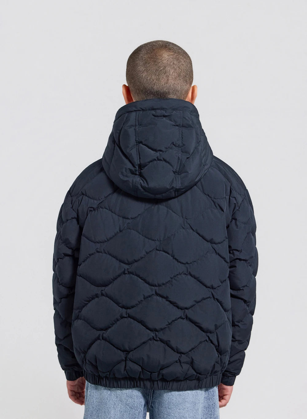 pyrenex-doudoune-bomber-capuche-enfant-beille-bleu-fonc image 7