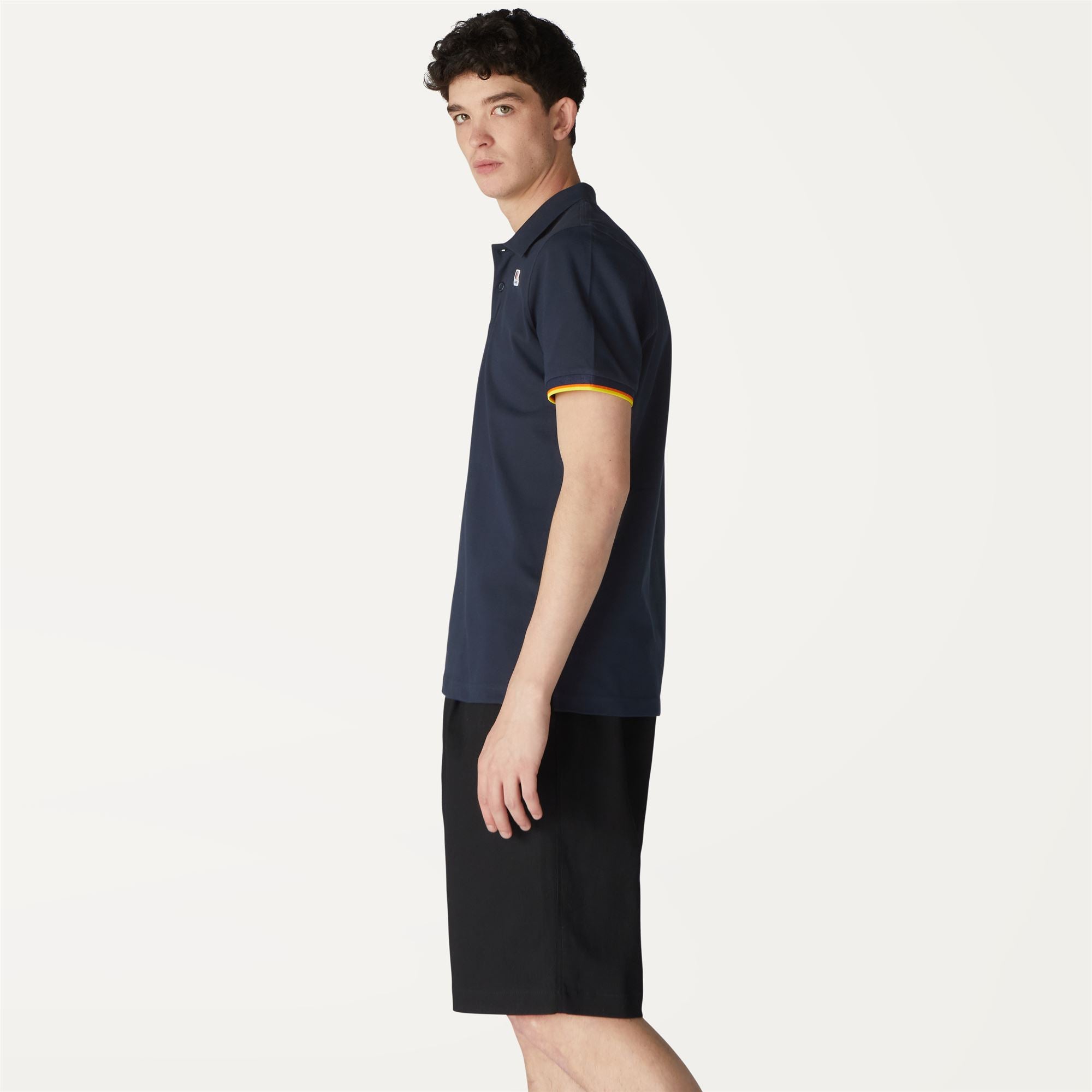 k-way-vincent-contrast-stretch-polo-homme-blue-depth image 2