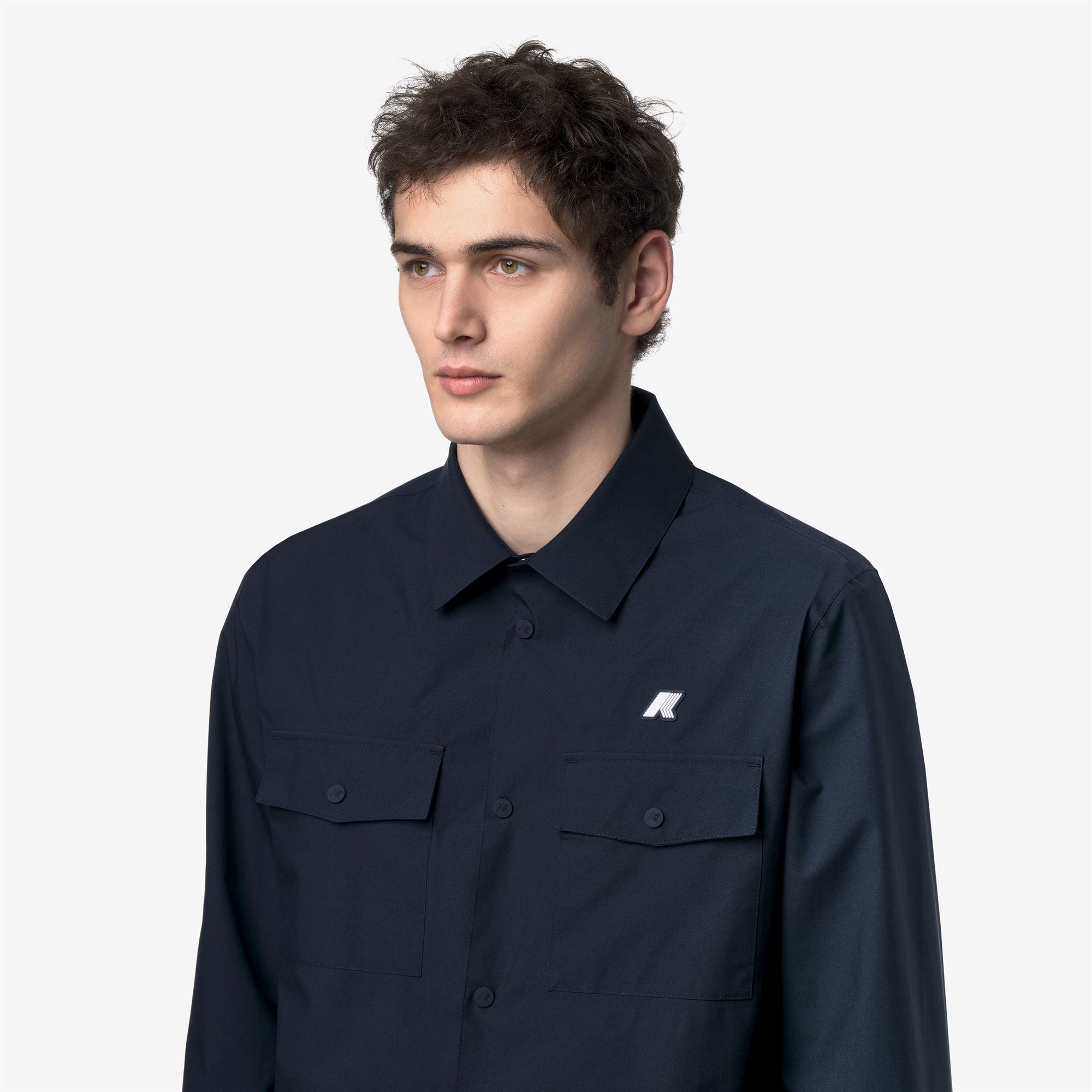 k-way-umbert-stretch-2layers-veste-court-homme-blue-depth image 4