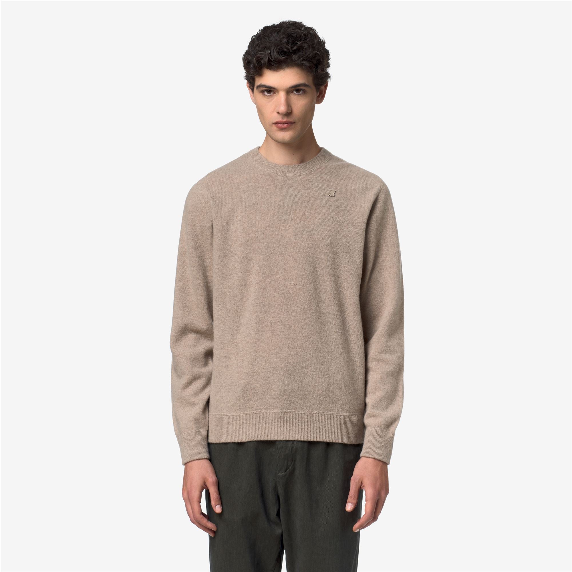 k-way-sebastien-fleece-stitch-pull-over-homme-beige-plaza image 1
