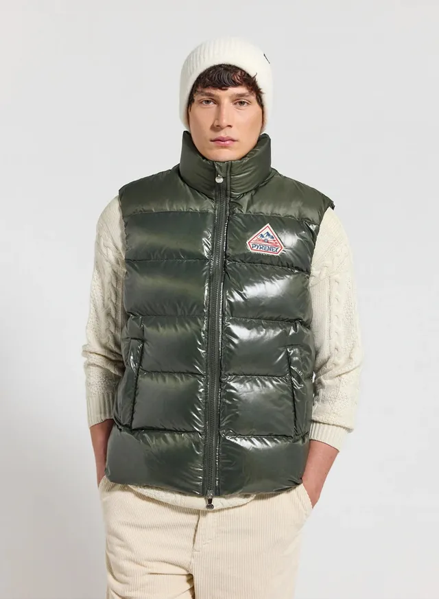 pyrenex-john-gilet-doudoune-sans-manches-unisexe-kaki-fonc image 1
