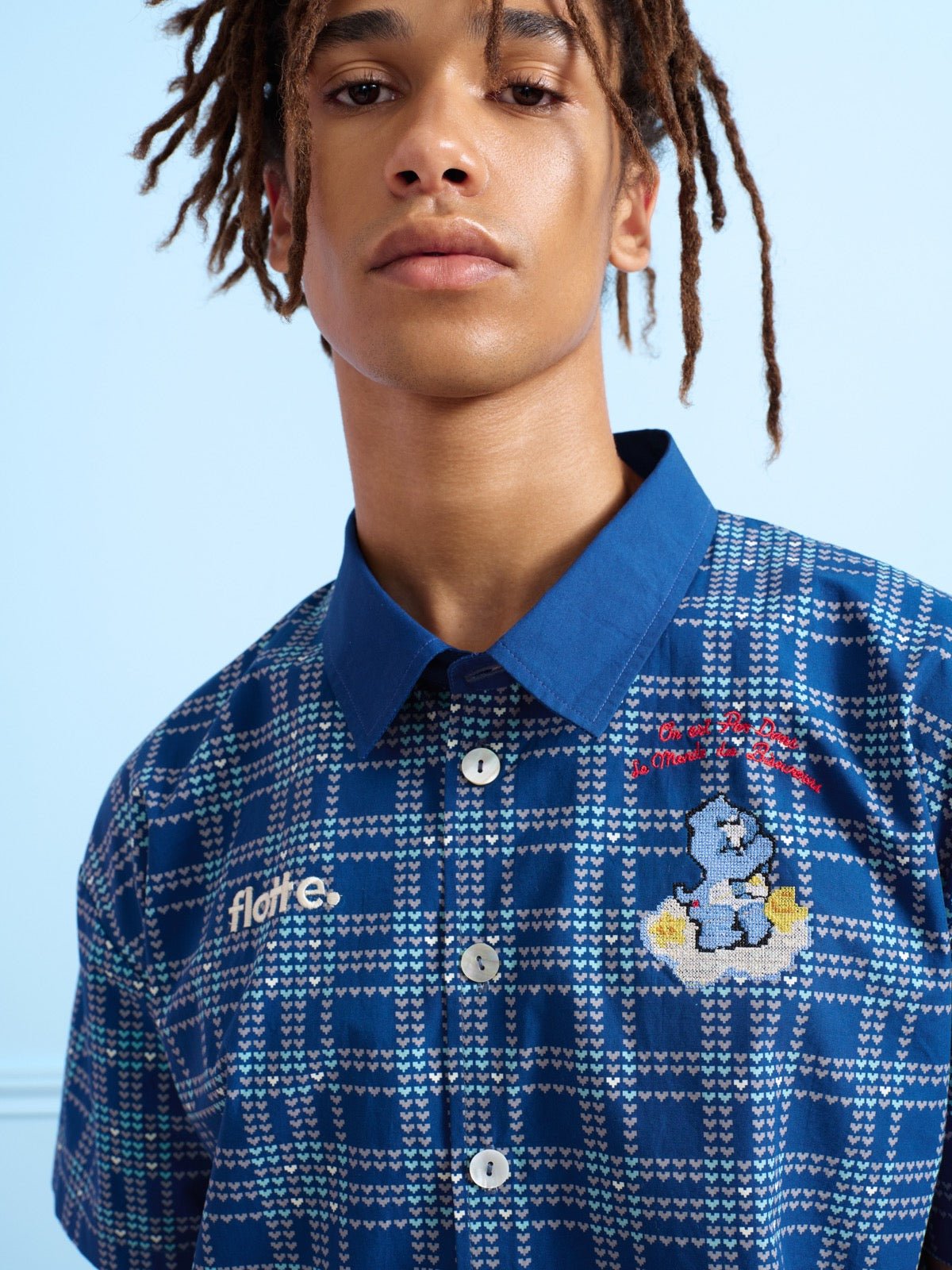 flotte-tomasi-chemise-en-popeline-bisounours-bleu-indigo image 2