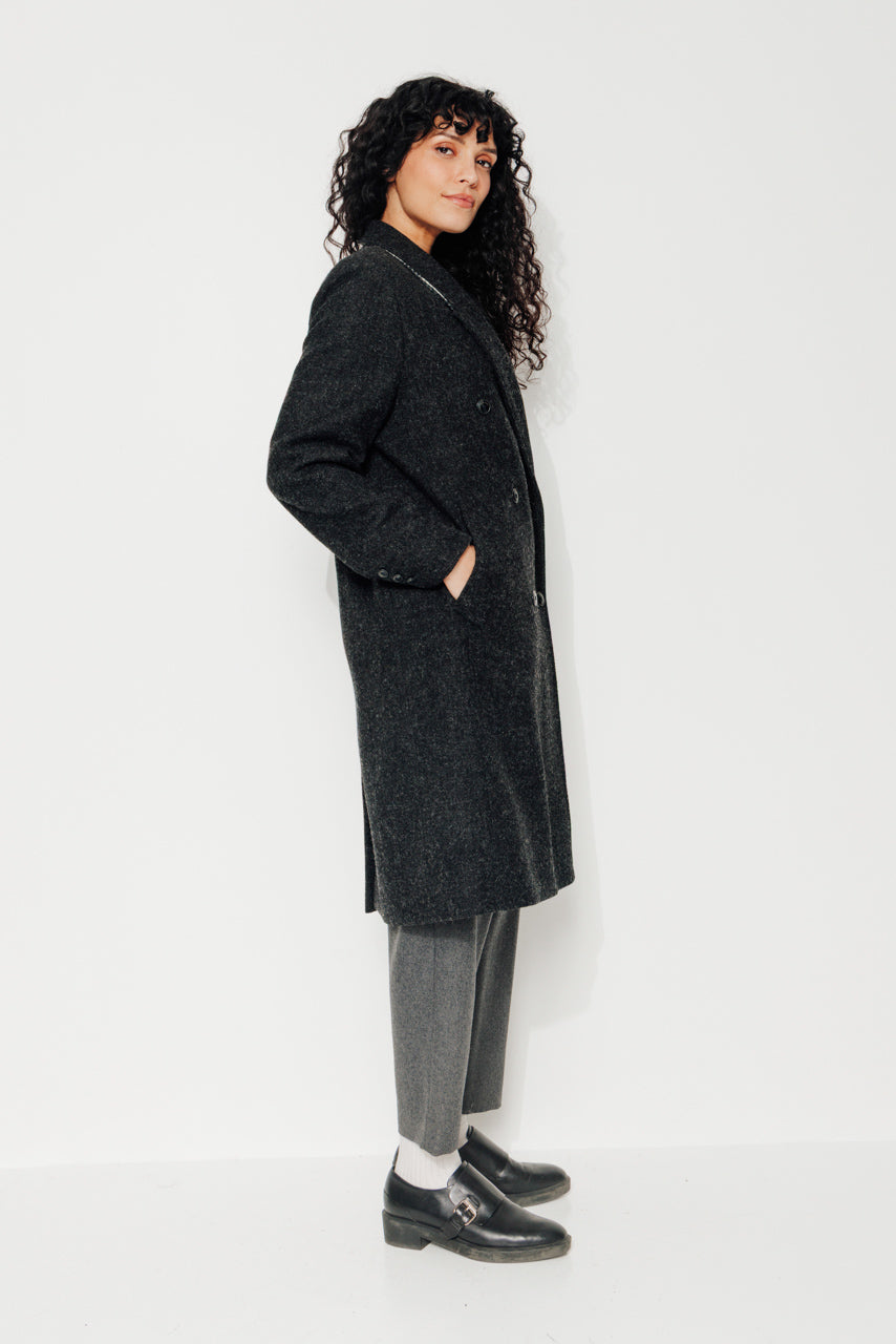 trench-coat-peuplier-manteau-mi-long-drap-de-laine-shetland-gris-fonc image 7