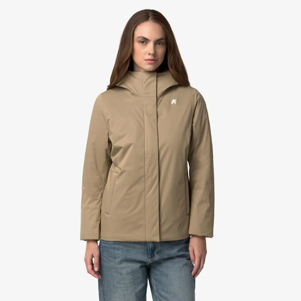 k-way-lil-twill-soft-beaver-veste-courte-femme-beige-khaki-grey-warm image 1