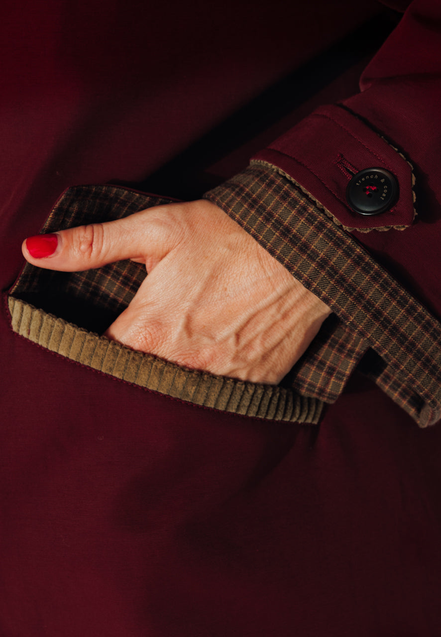 trench-coat-parrotia-imperm-able-mi-long-en-coton-d-perlant-bordeaux image 4