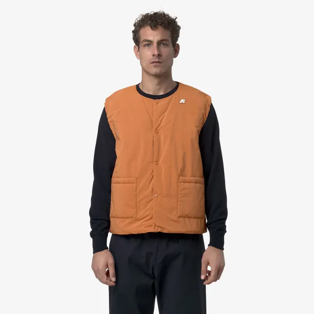 k-way-valty-plain-warm-gilet-homme-orange-adobe image 1