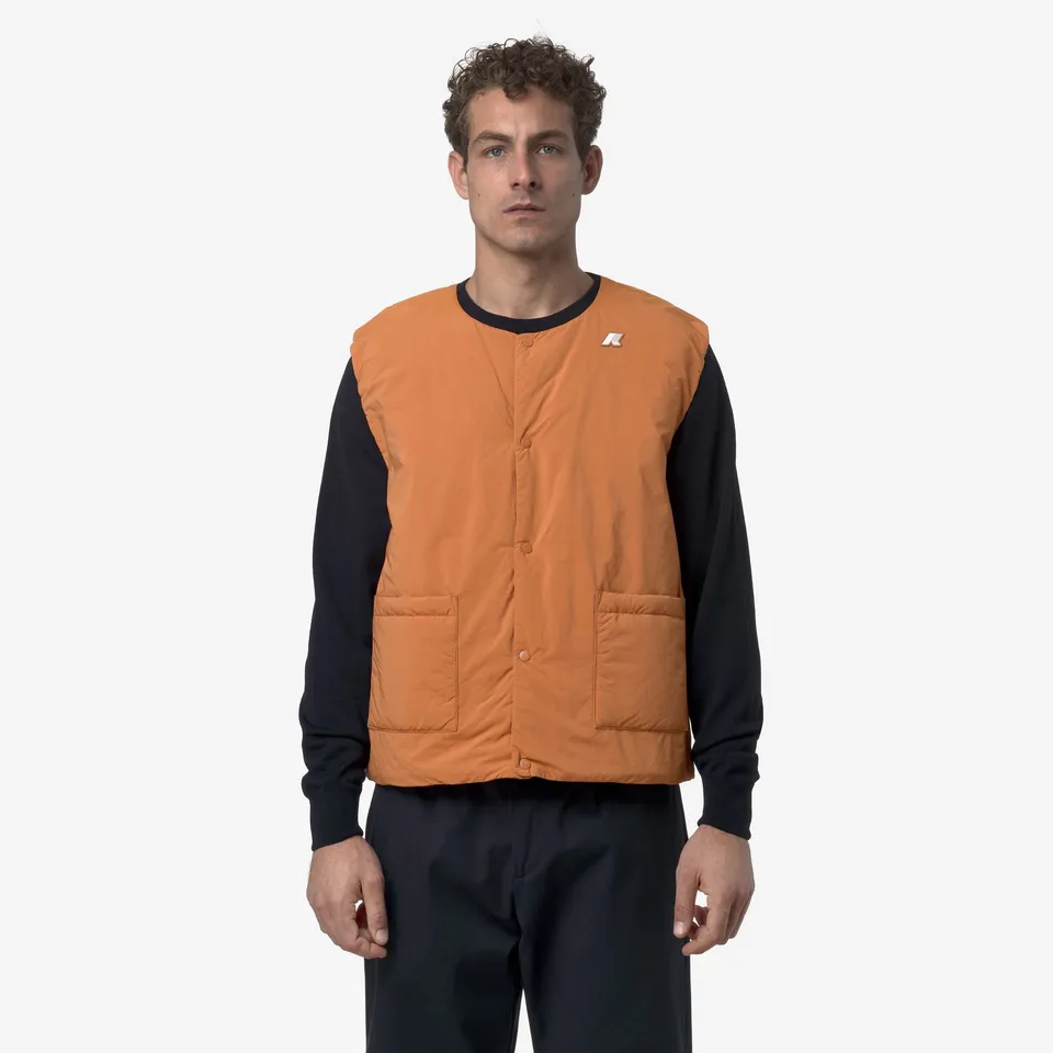k-way-valty-plain-warm-gilet-homme-orange-adobe image 1