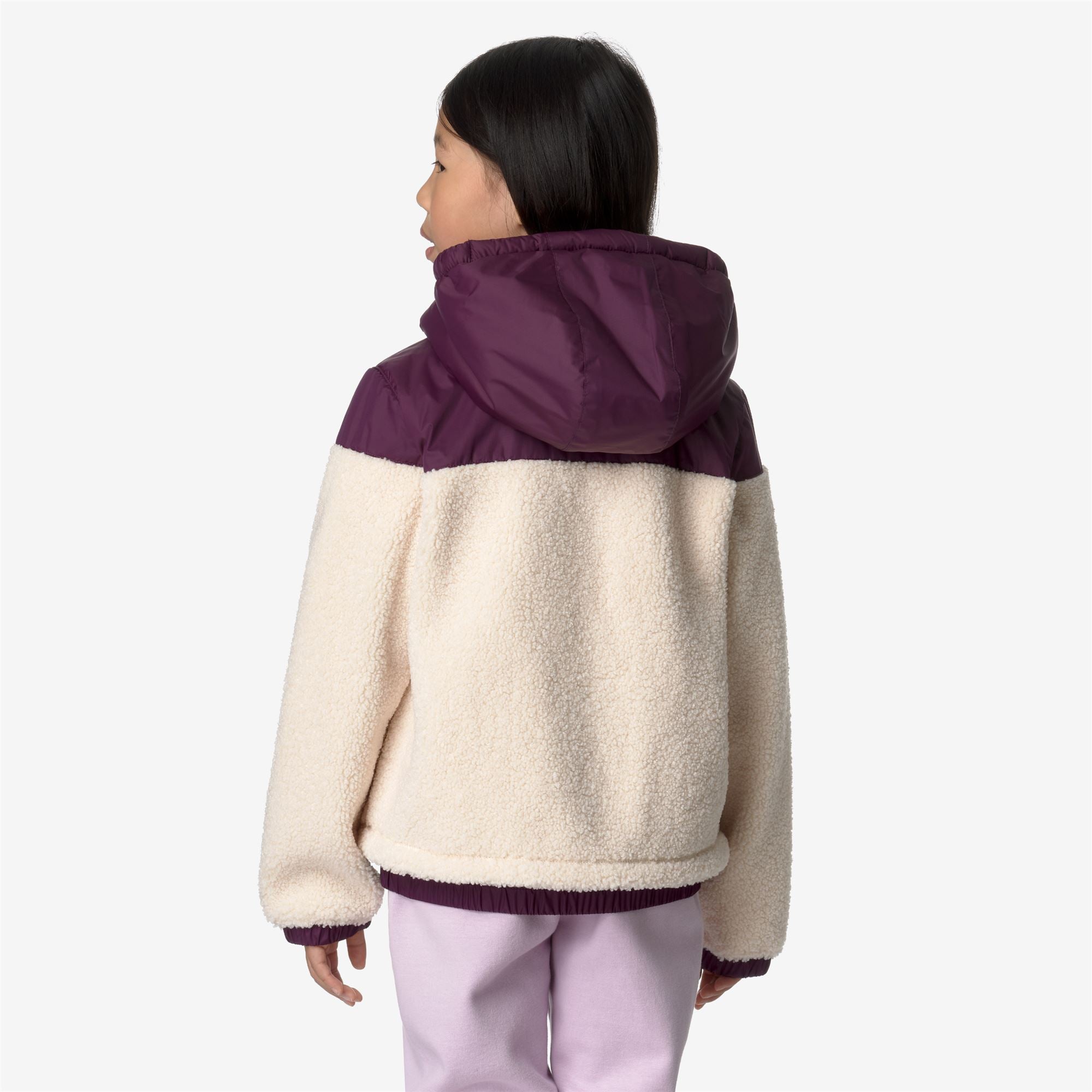 k-way-p-jildaz-orsetto-veste-polaire-enfant-ecru-violet-dk-purple image 3