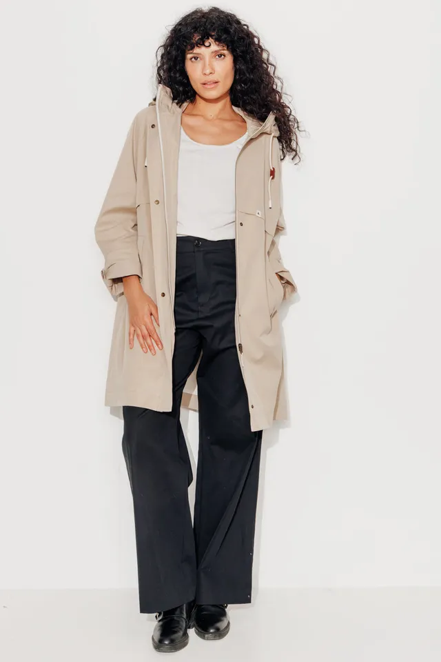 trench-coat-albizia-parka-oversize-d-perlante-toucher-coton-beige image 1