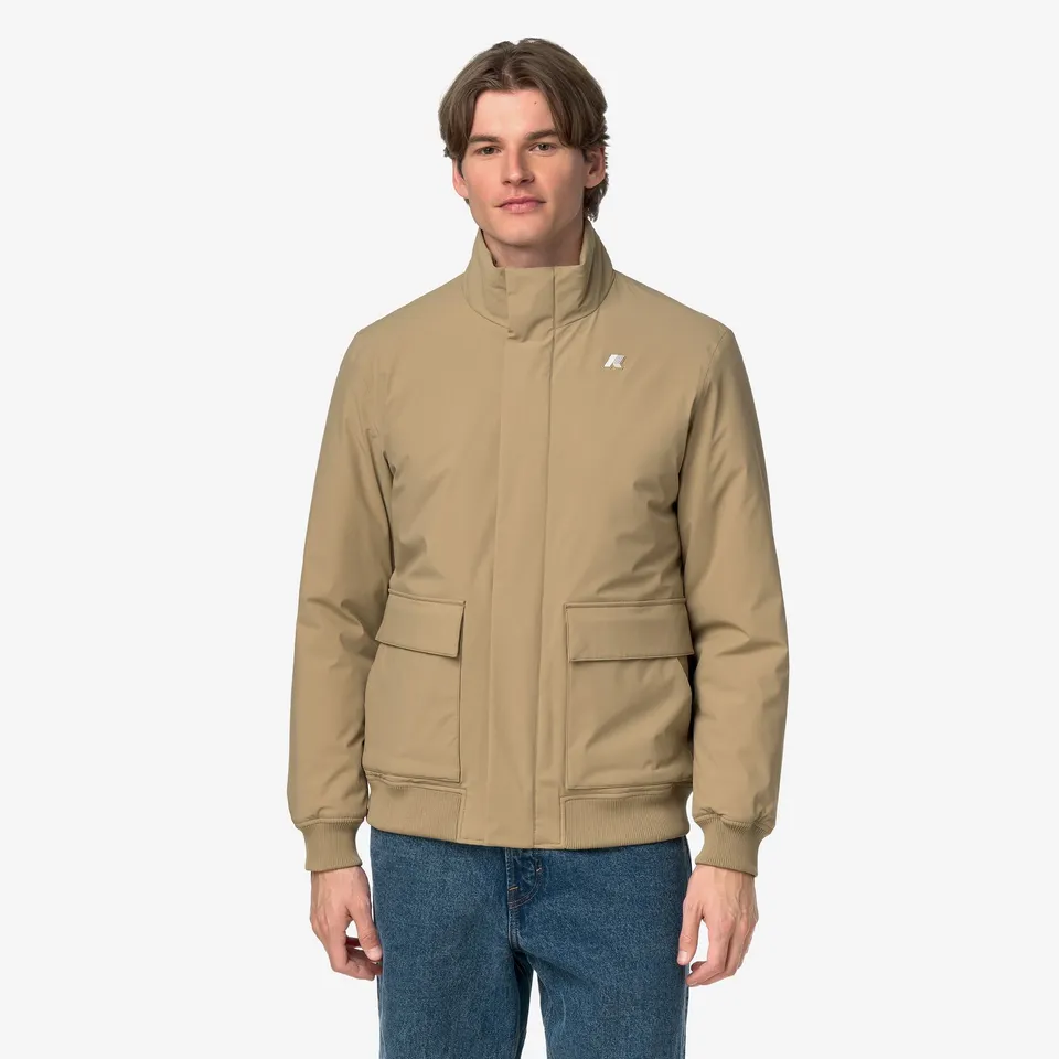 k-way-herve-st-warm-veste-marin-mi-saison-homme-beige-khaki image 1