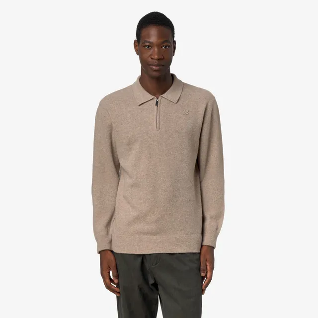 k-way-gleren-fleece-stitch-polo-homme-beige-plaza image 1