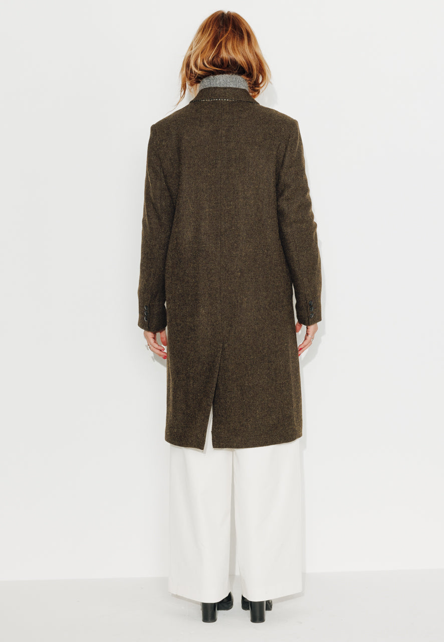 trench-coat-peuplier-manteau-mi-long-droit-en-drap-de-laine-shetland-marron image 6