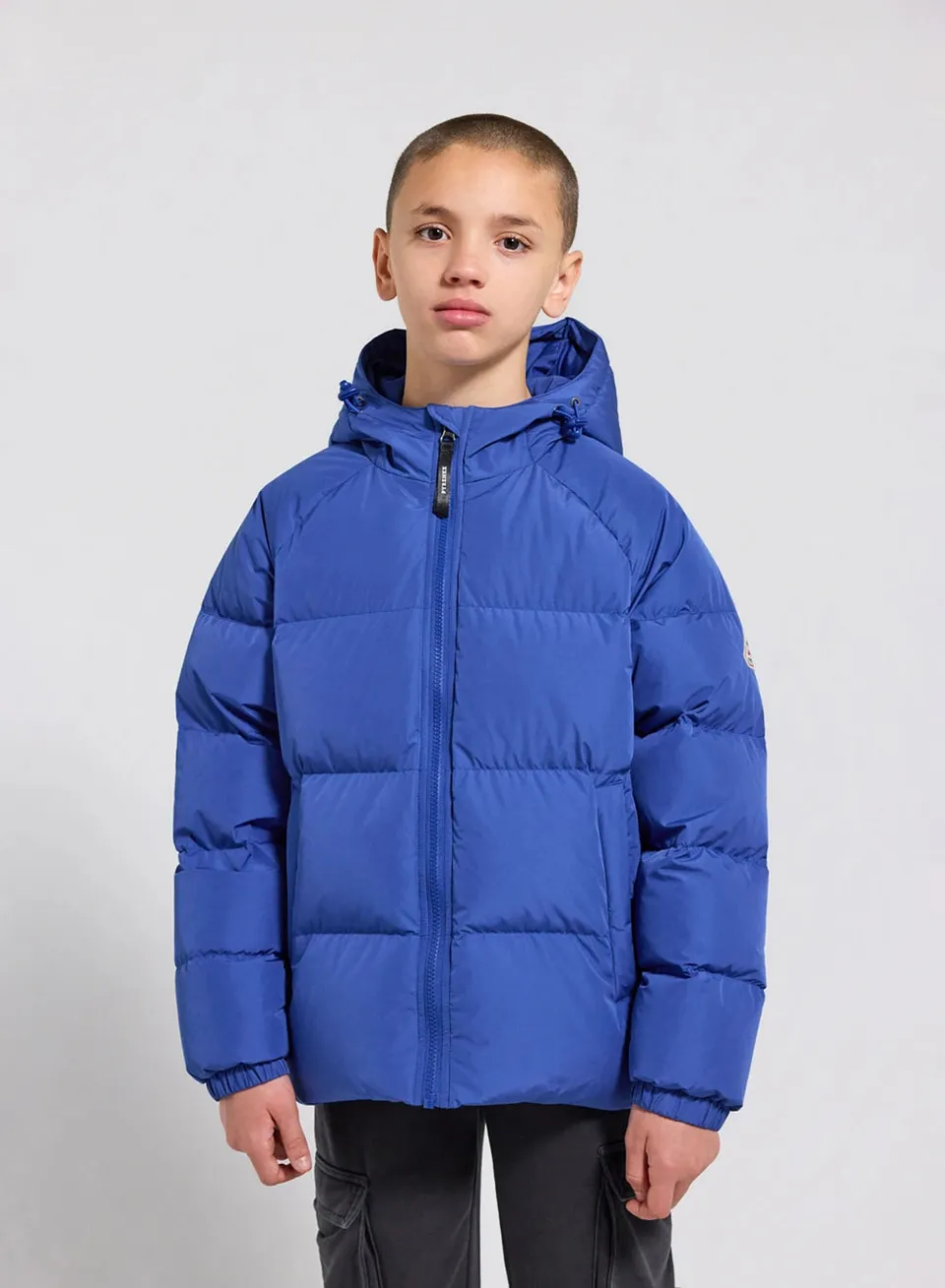 doudoune-enfant-pyrenex-sten-smooth-bleue-mate-capuche image 1