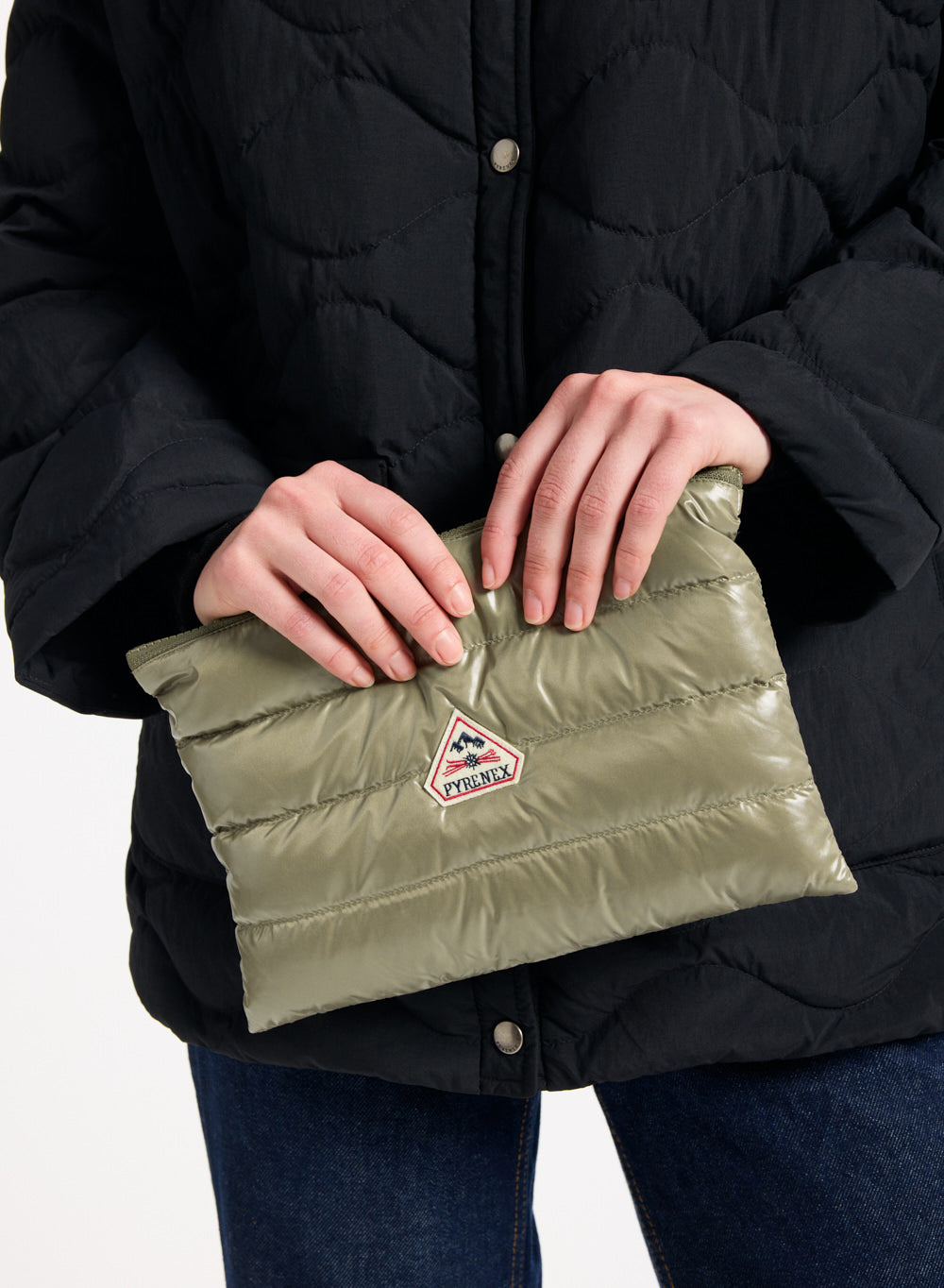 pyrenex-down-pouch-pochette-matelass-e-vintage-khaki-clair image 2