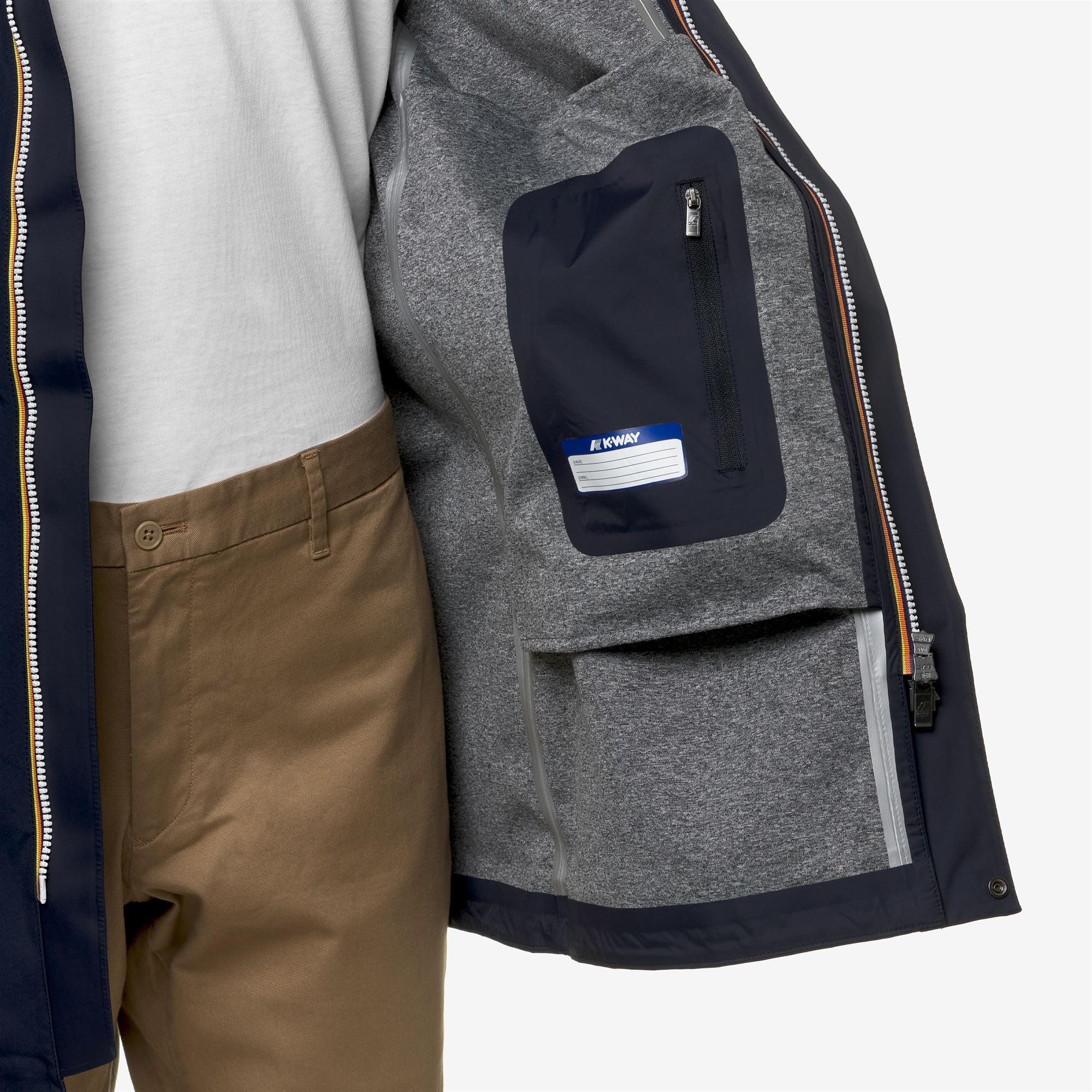 k-way-tommy-bonded-jersey-parka-3-4-homme-blue-depth image 4