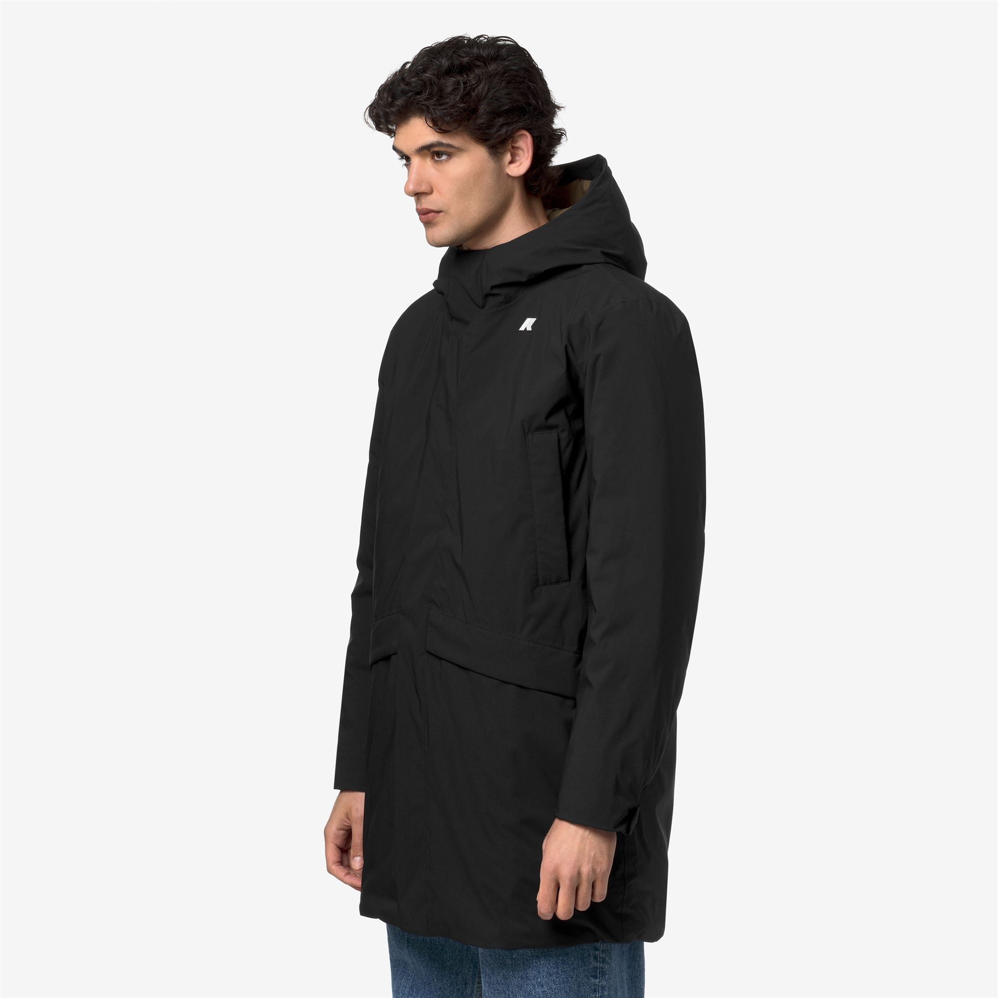 k-way-jarno-st-thermo-doudoune-3-4-homme-black-pure-beige-khaki image 2