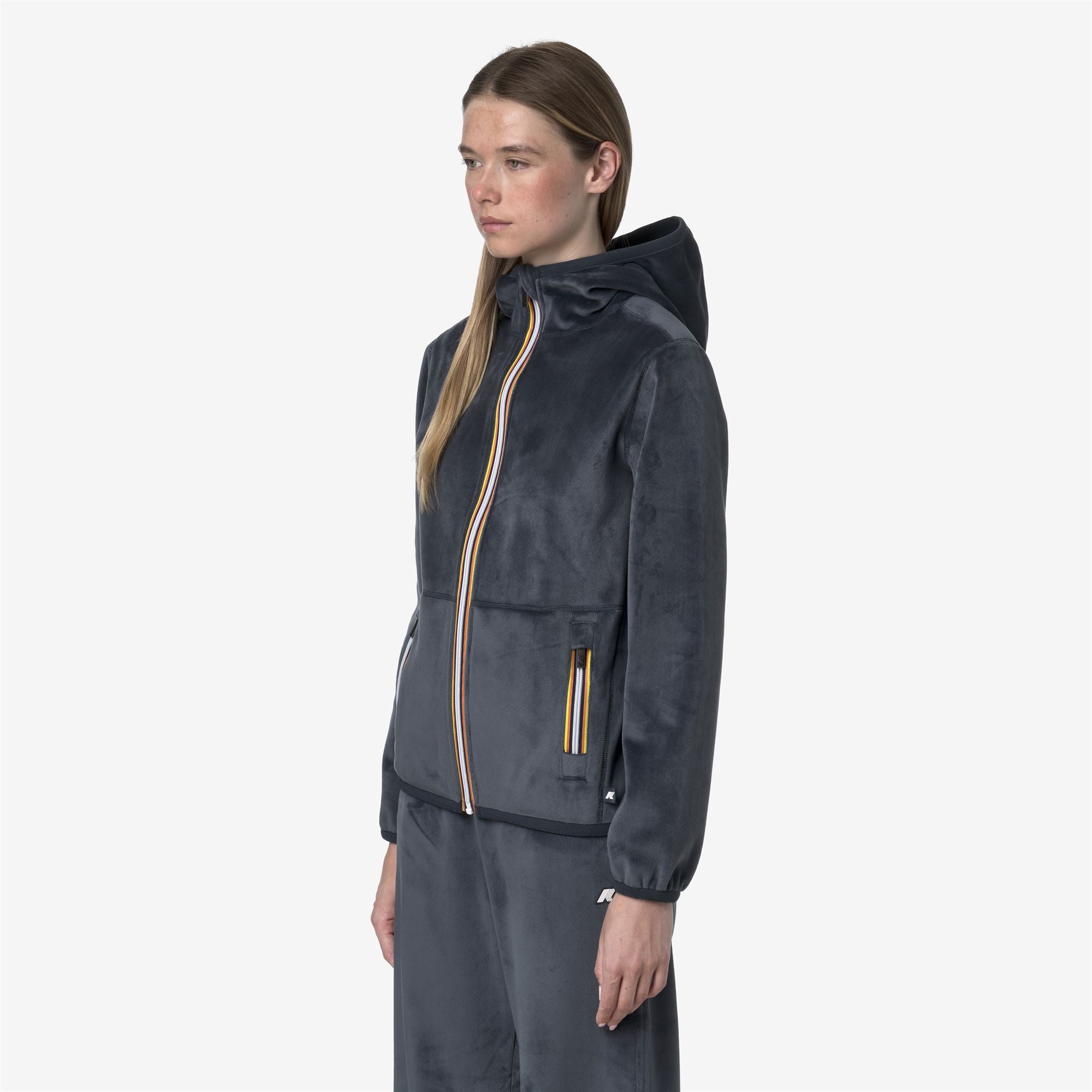 k-way-lily-velour-polar-double-veste-polaire-r-versible-femme-blue-airforce image 2