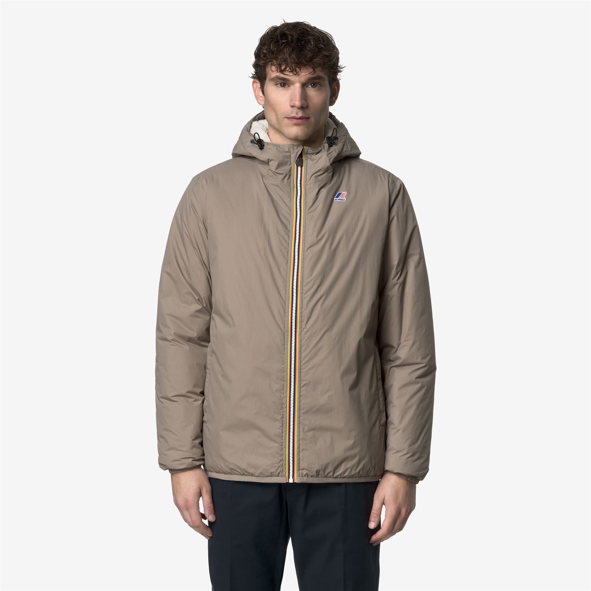 k-way-le-vrai-4-0-claude-orsetto-veste-mi-saison-unisexe-beige-taupe image 5