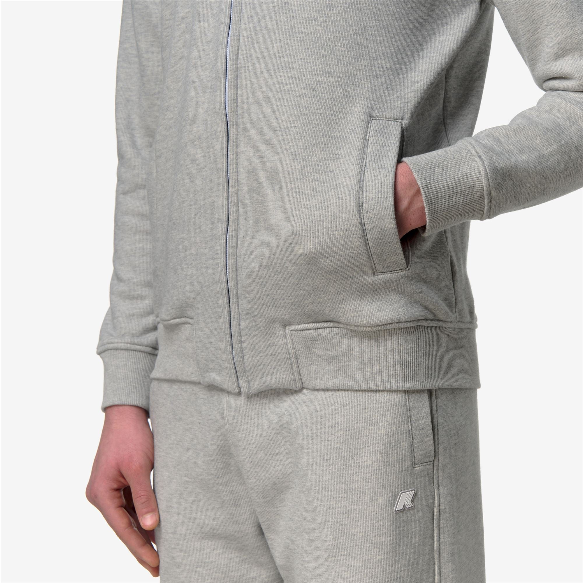 k-way-finn-french-terry-veste-polaire-homme-grey-mid-mel image 4