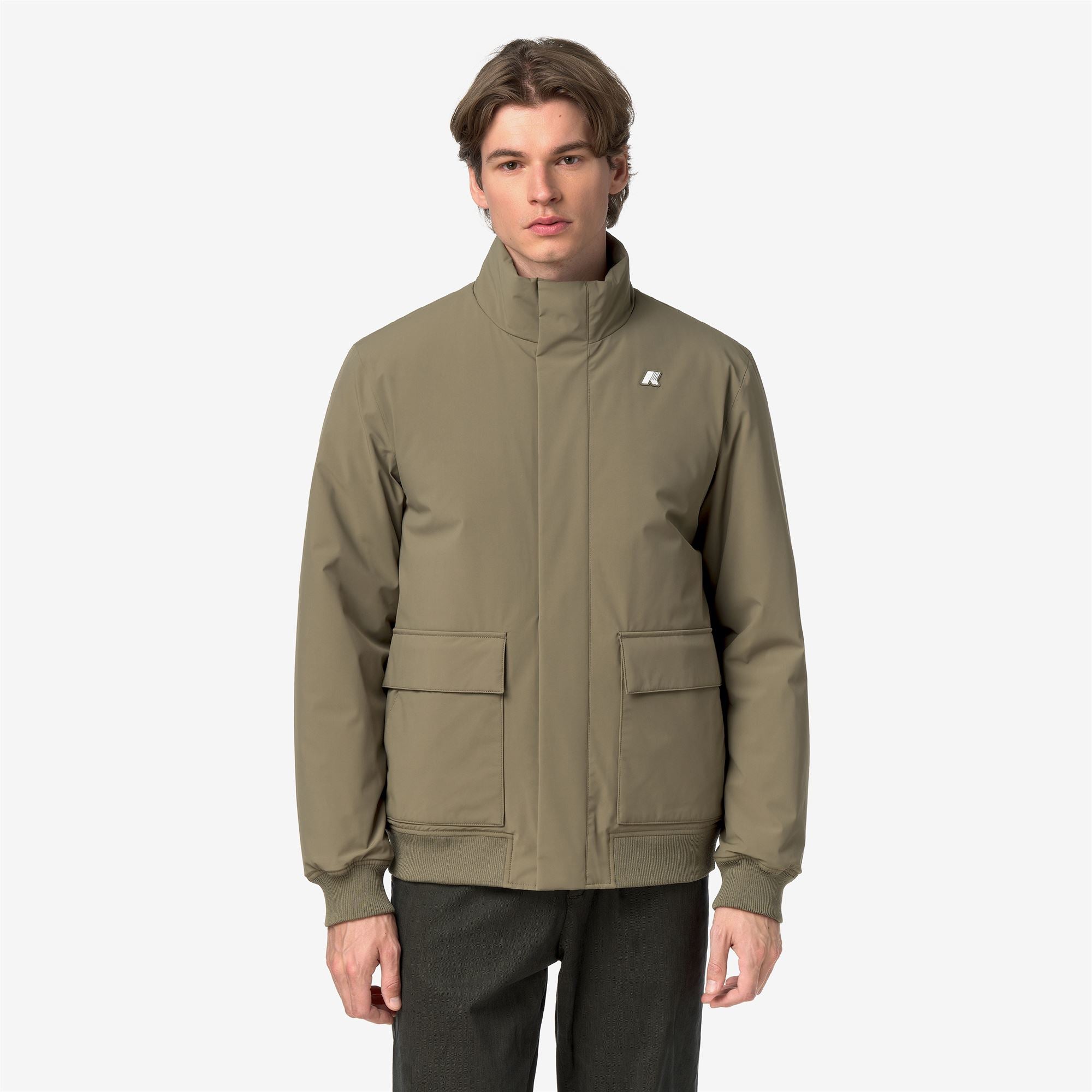 k-way-herve-st-warm-veste-marin-mi-longue-homme-green-army image 1