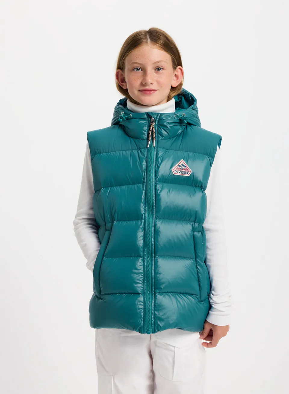 pyrenex-john-doudoune-sans-manches-enfant-bleu-turquoise-capuche image 1