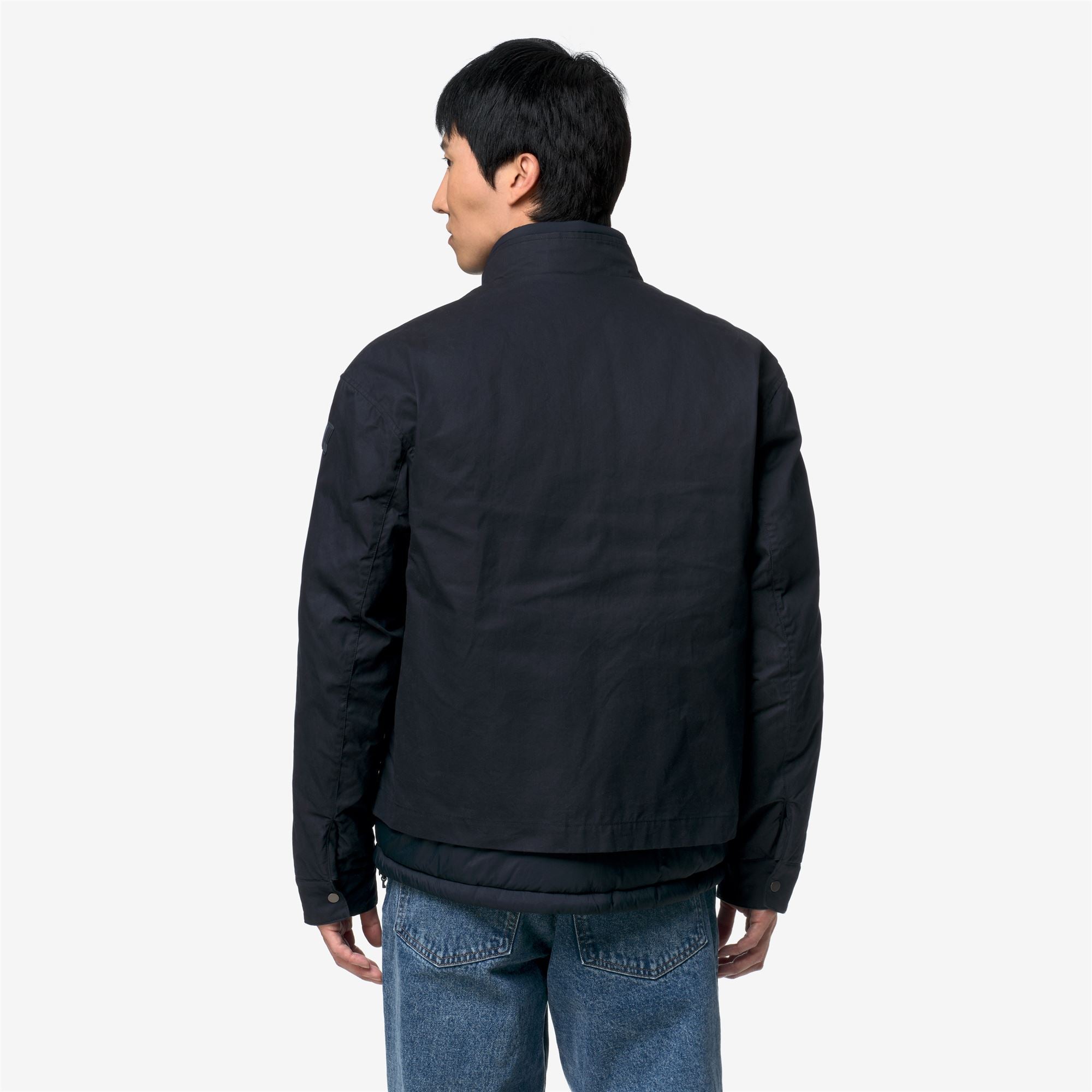 k-way-cargi-wax-cotton-nylon-veste-court-homme-blue-depth image 3