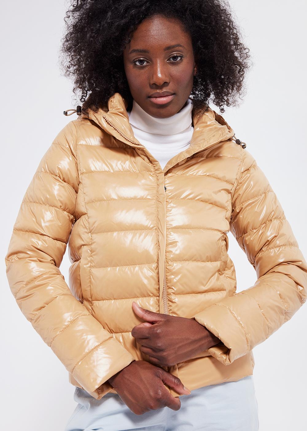 pyrenex-spoutnic-shiny-doudoune-brillante-femme-iced-coffee image 2